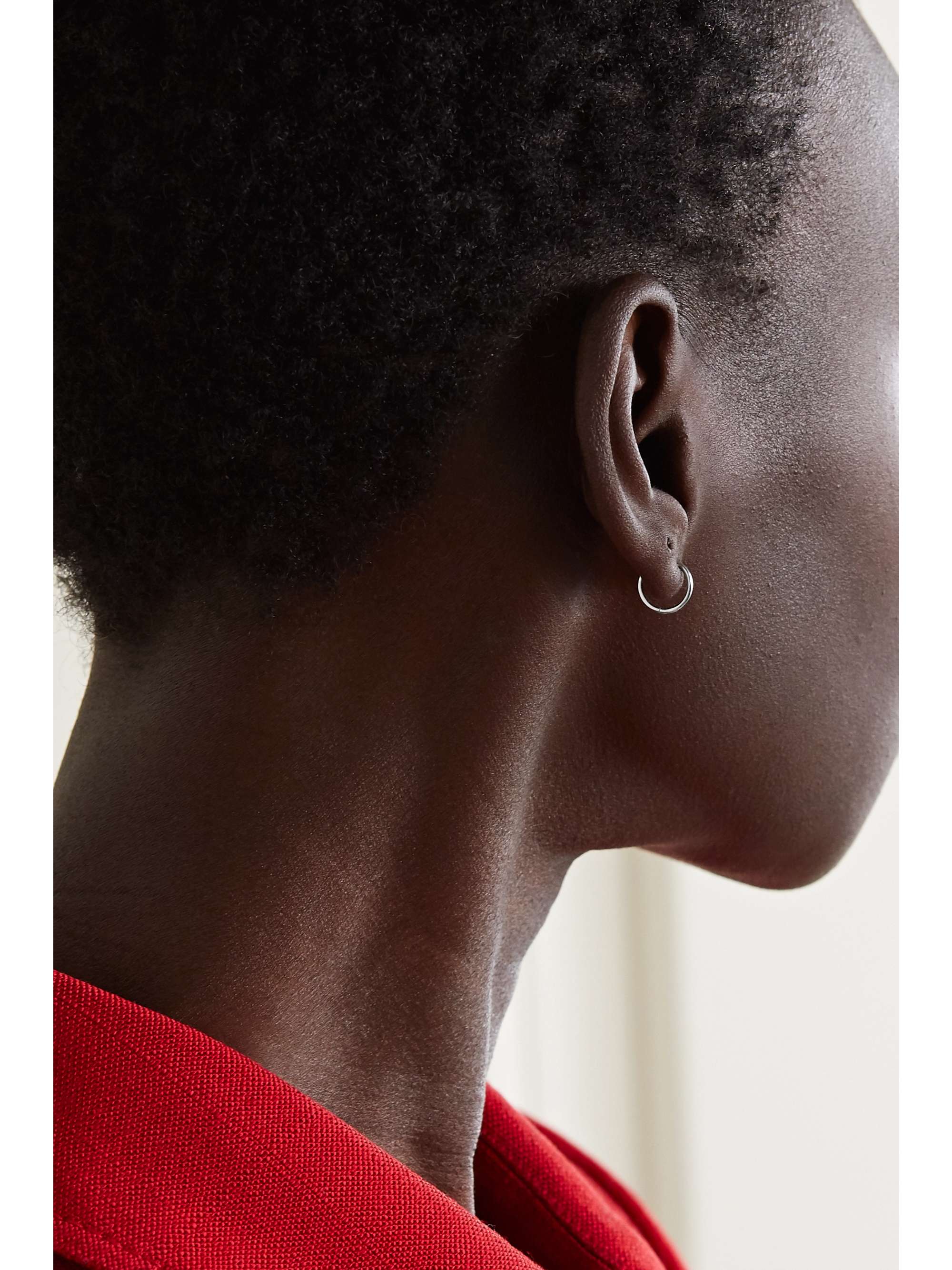 MARIA TASH 18-karat white gold diamond hoop earring