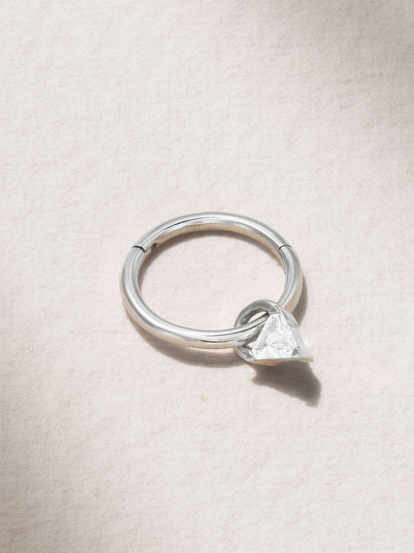 MARIA TASH 18-karat White Gold Diamond Hoop Earring