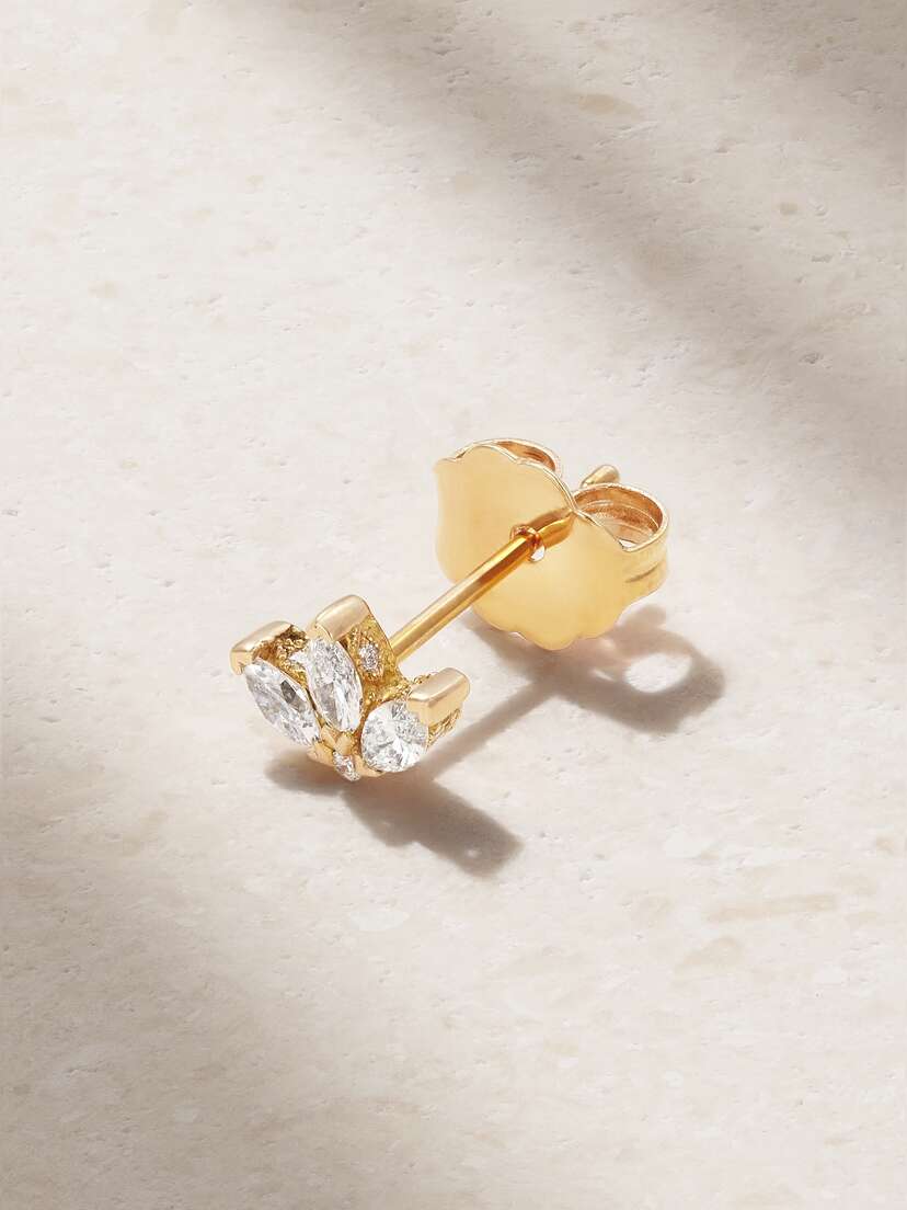 MARIA TASH Lotus 18-karat Gold Diamond Earring