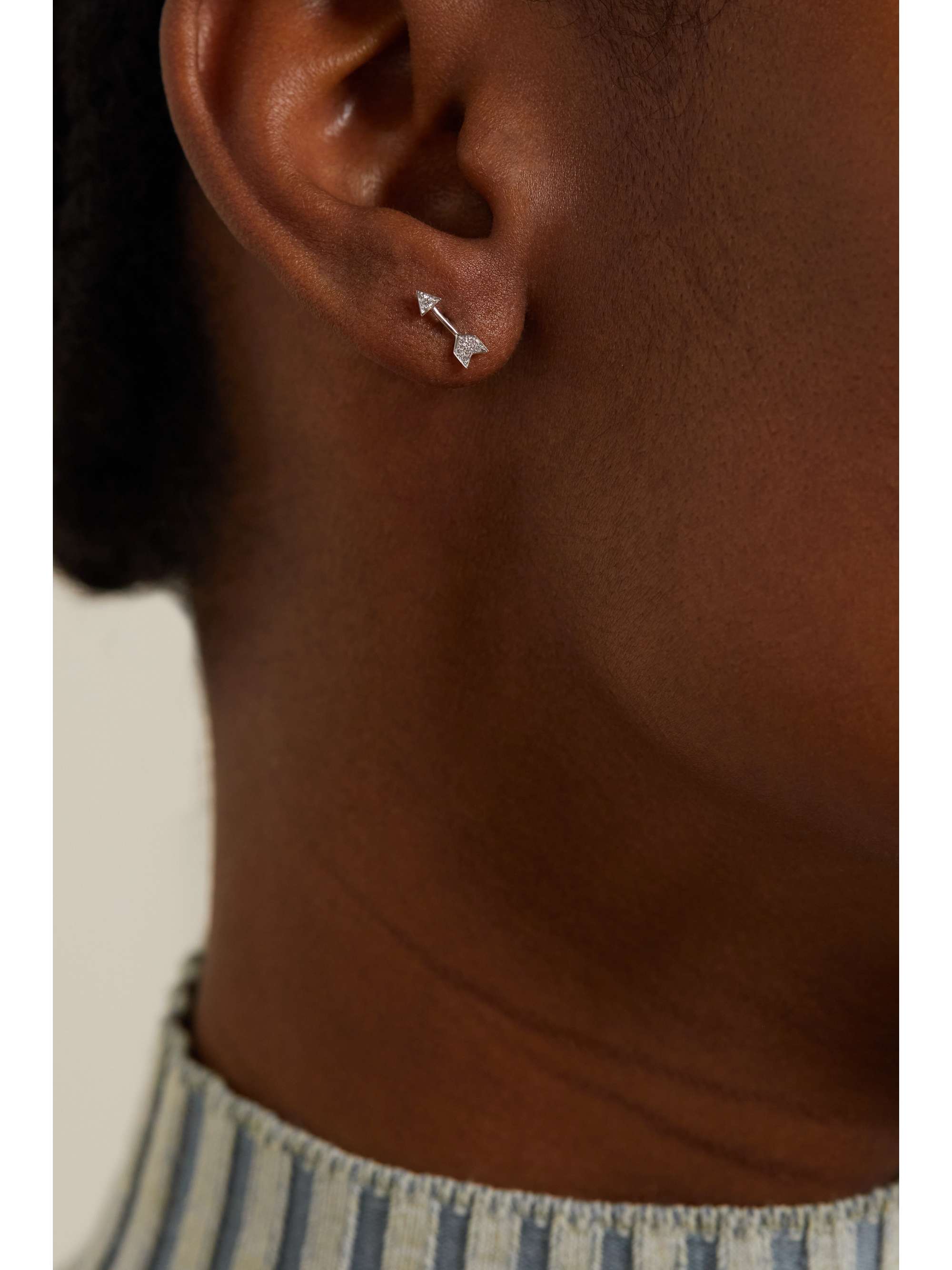 MARIA TASH Arrow 18-karat gold diamond earring