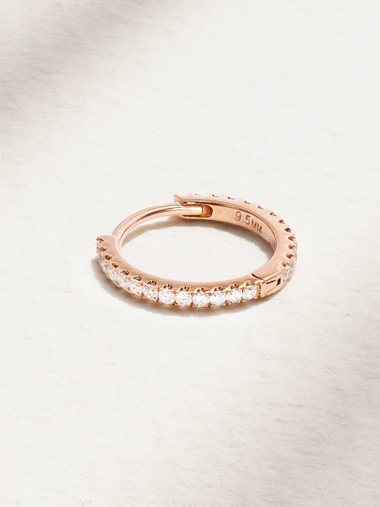 MARIA TASH - Eternity 9.5mm 18-karat Rose Gold Diamond Hoop Earring - One size
