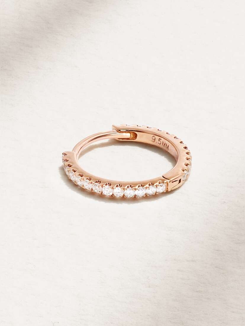 MARIA TASH Eternity 9.5mm 18-karat Rose Gold Diamond Hoop Earring