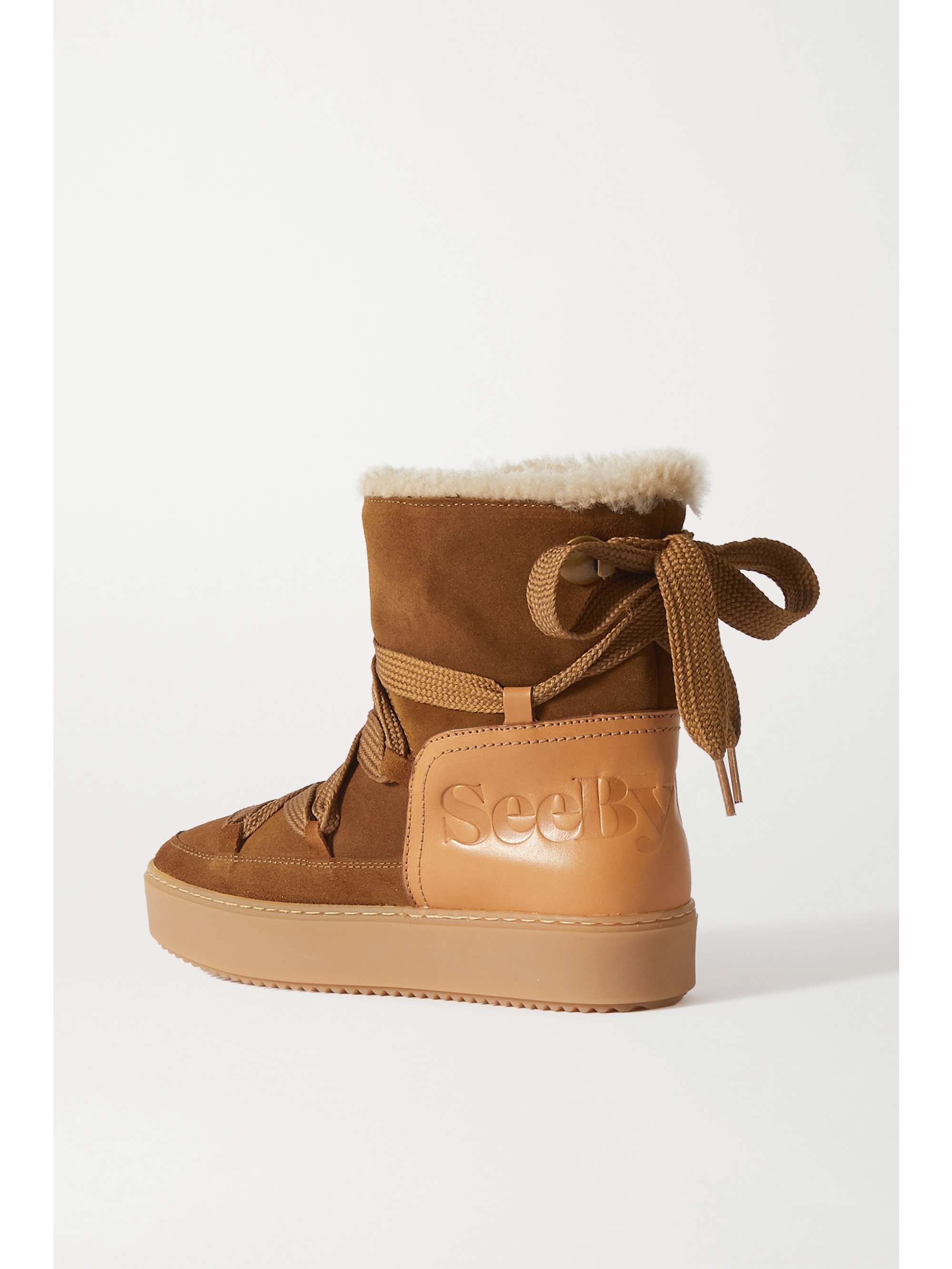 SEE BY CHLOÉ Charlee leather and shearling ankle boots
