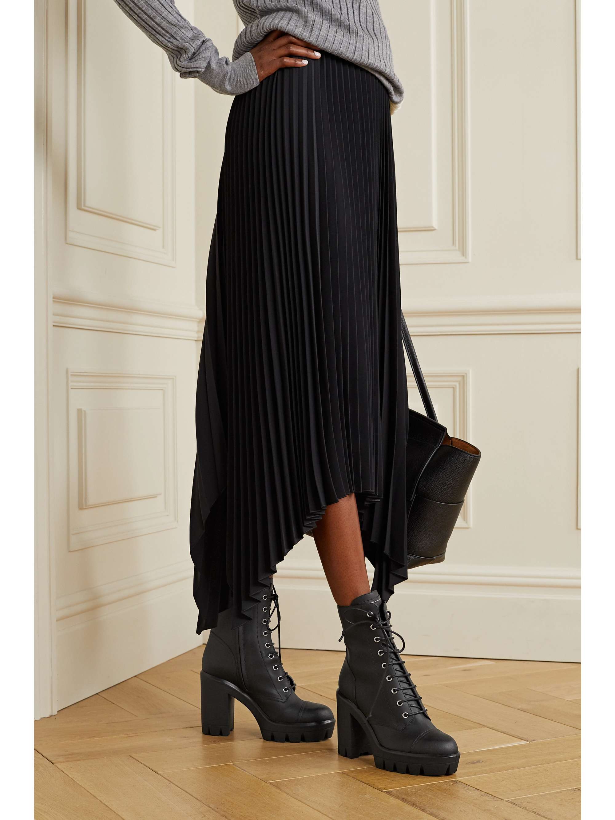 GIUSEPPE ZANOTTI Leather platform ankle boots