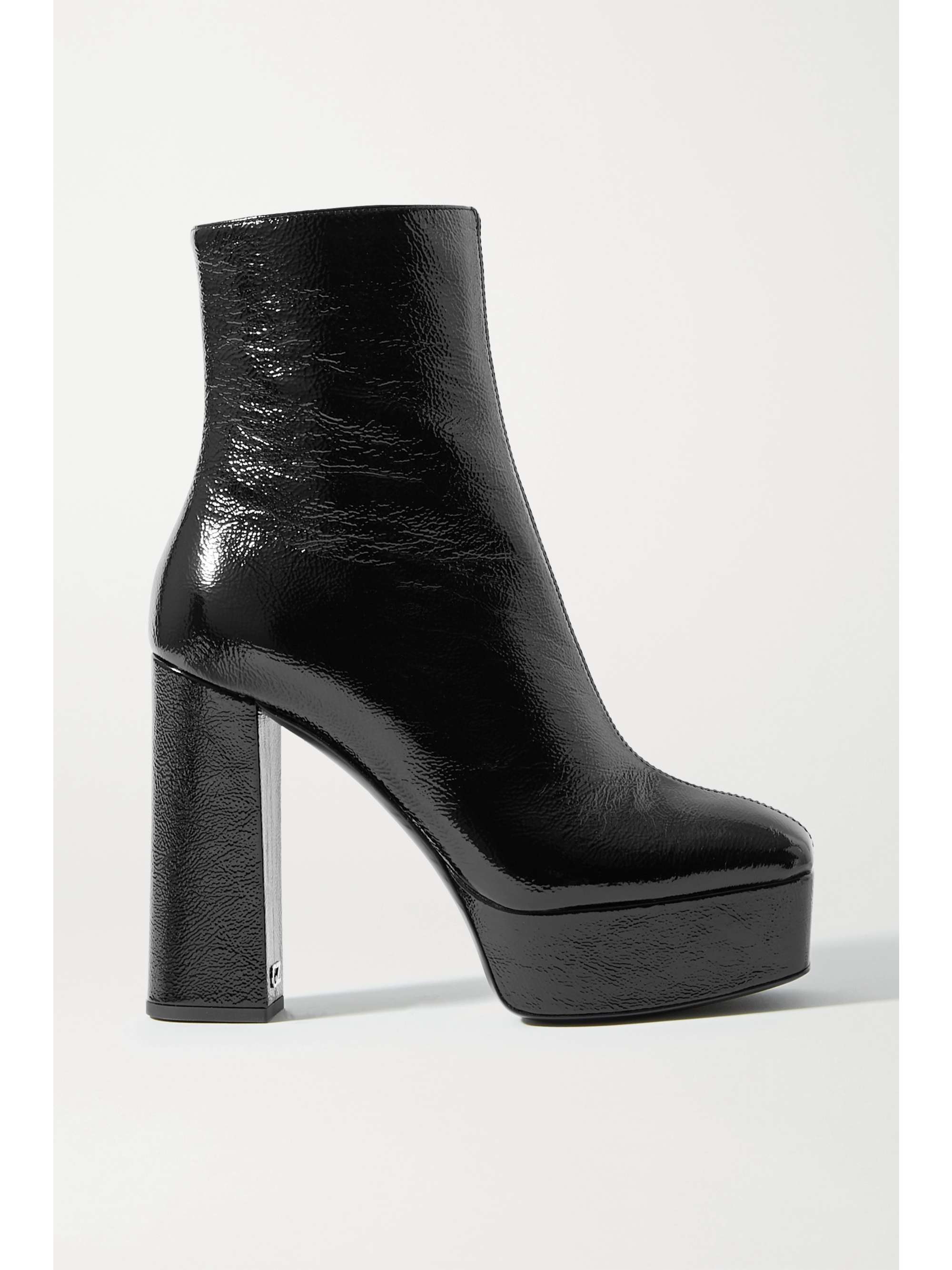 patent leather platform booties