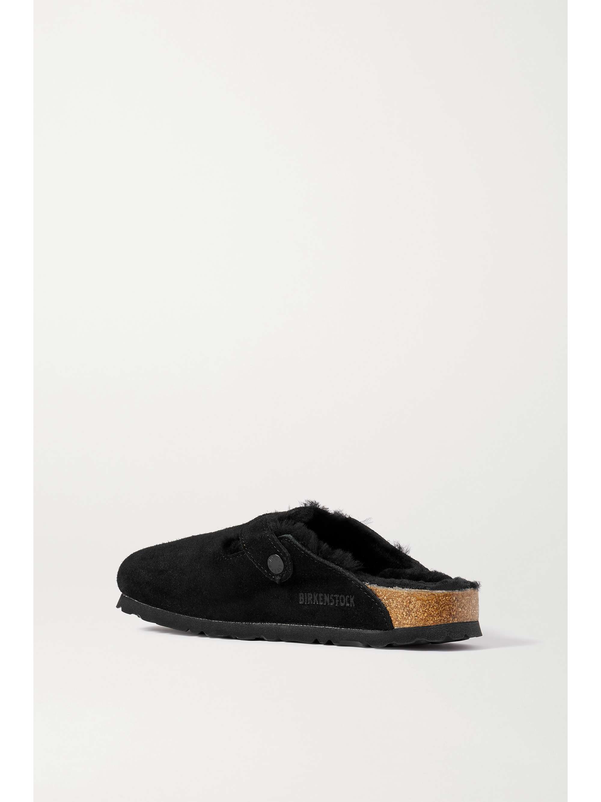 BIRKENSTOCK Boston shearling-lined suede slippers | NET-A-PORTER