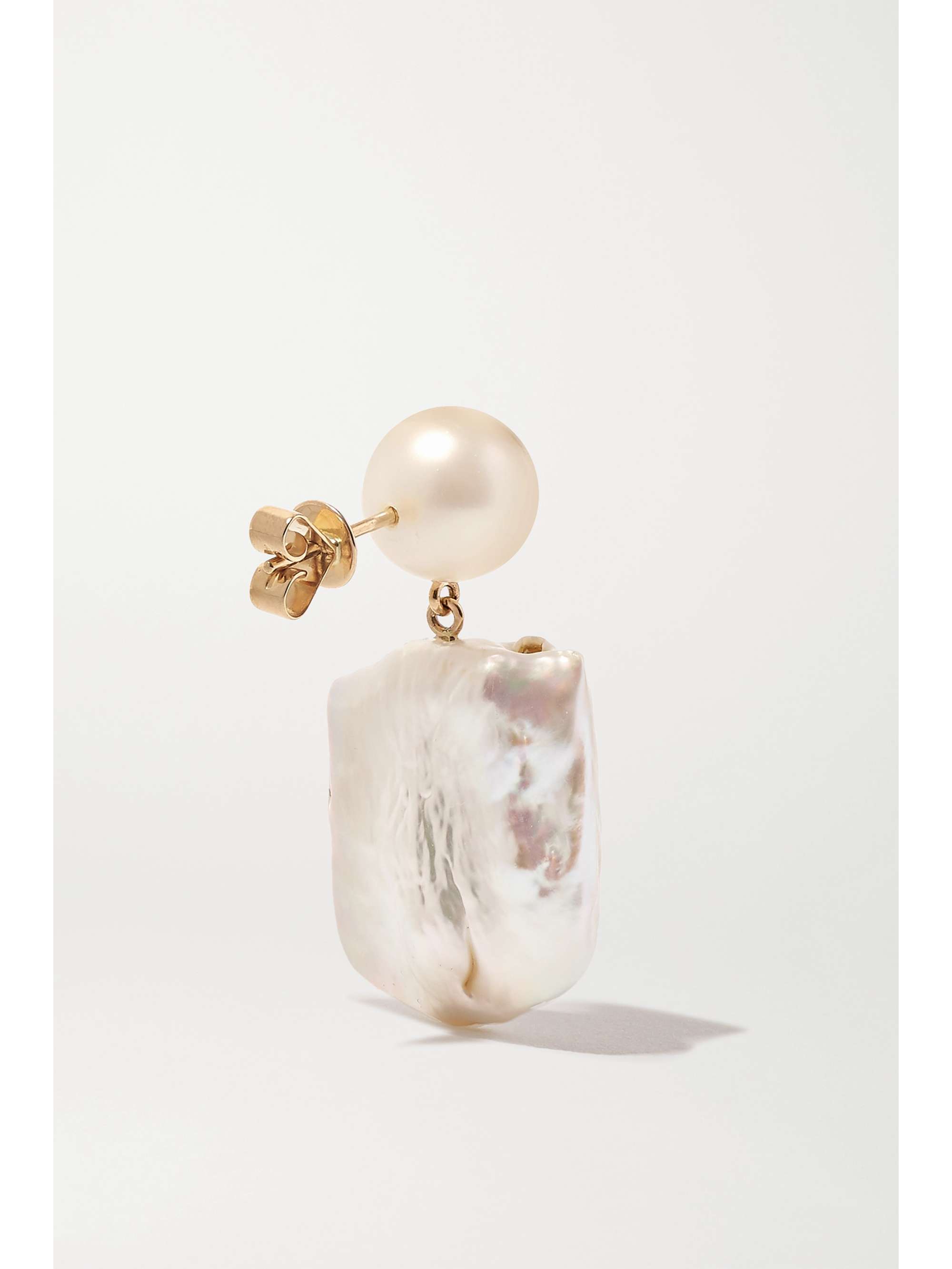 SOPHIE BILLE BRAHE Mondrian Diamant 14-karat gold, pearl and diamond earrings