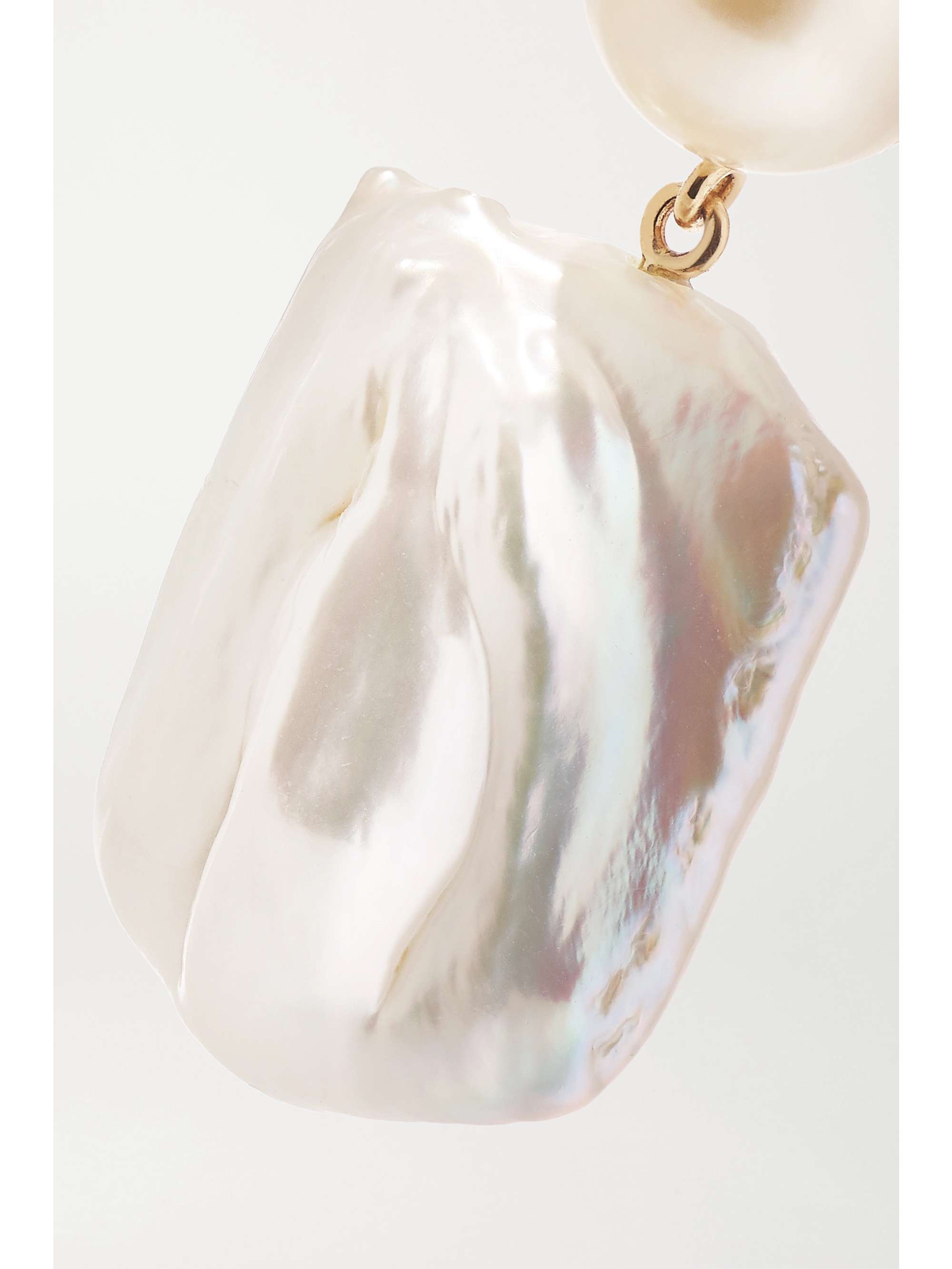 SOPHIE BILLE BRAHE Mondrian Diamant 14-karat gold, pearl and diamond earrings