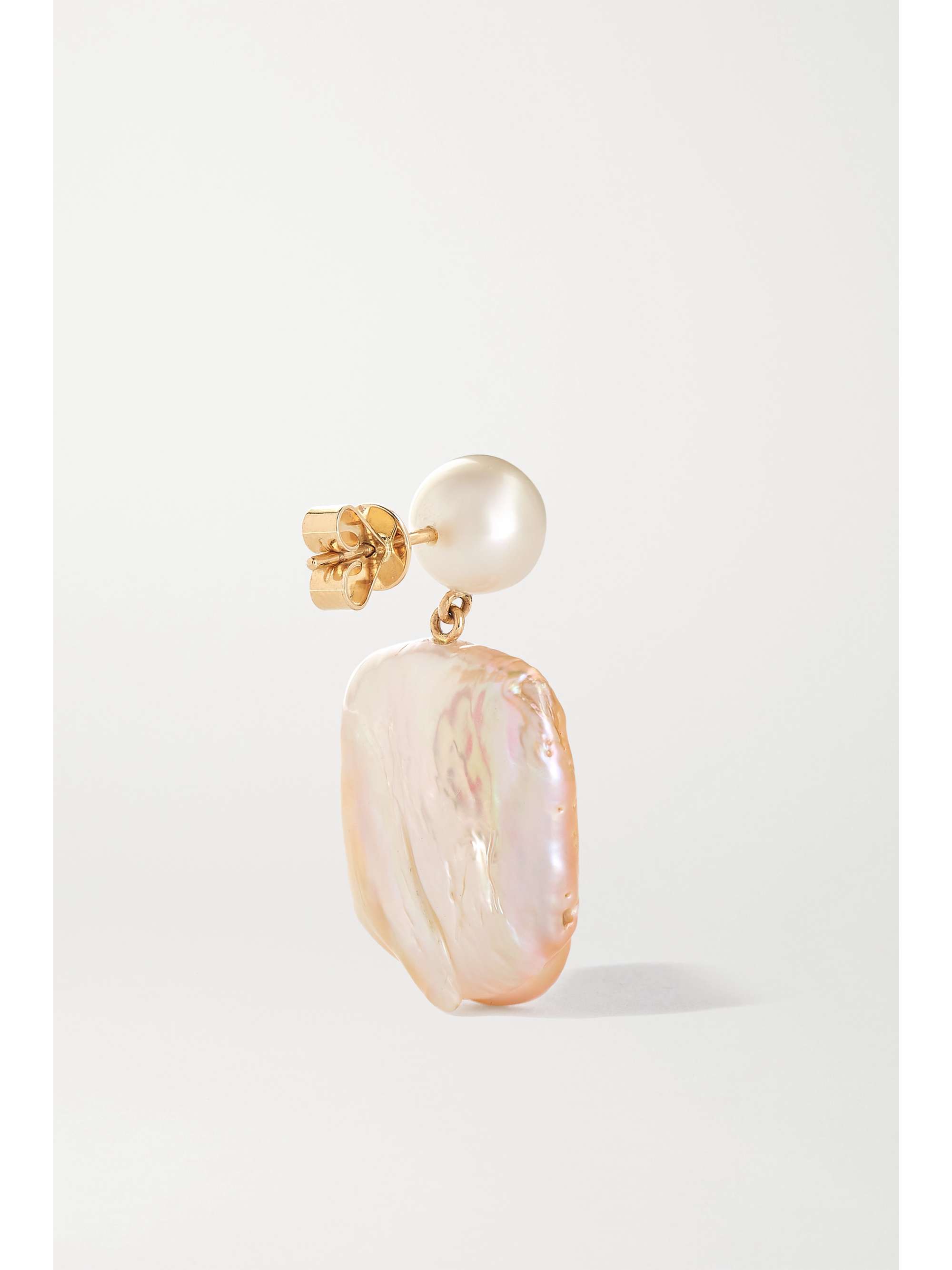 SOPHIE BILLE BRAHE Mondrian Diamant 14-karat gold, pearl and diamond earrings