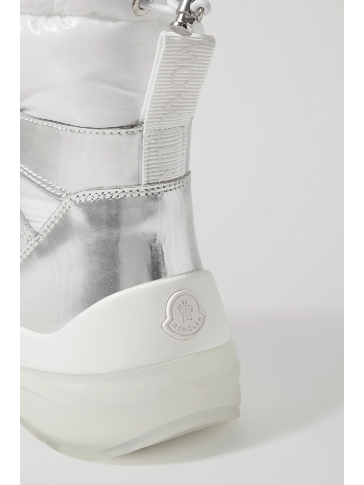MONCLER INSOLUX METALLIC LEATHER AND PADDED SHELL ANKLE BOOTS