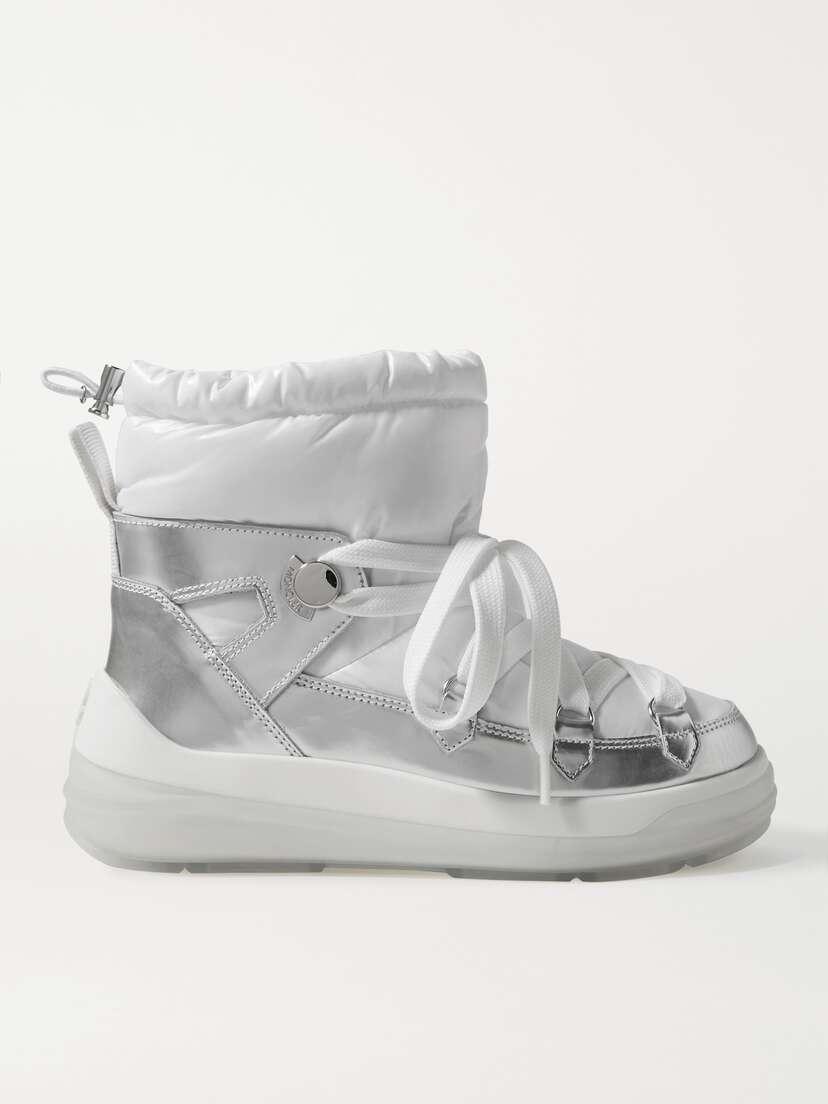 Moncler Insolux Metallic Leather And Padded Shell Ankle Boots