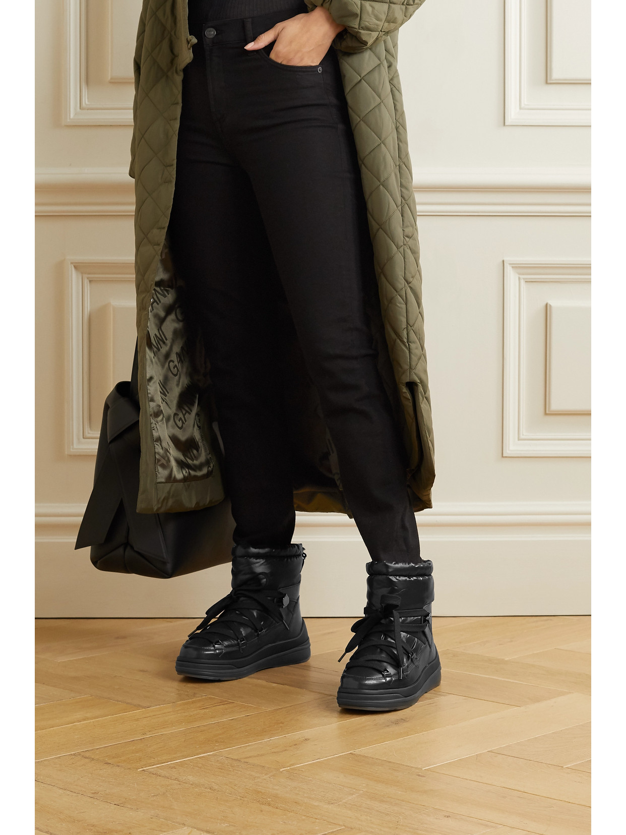 Insolux Leather And Padded Ankle Boots