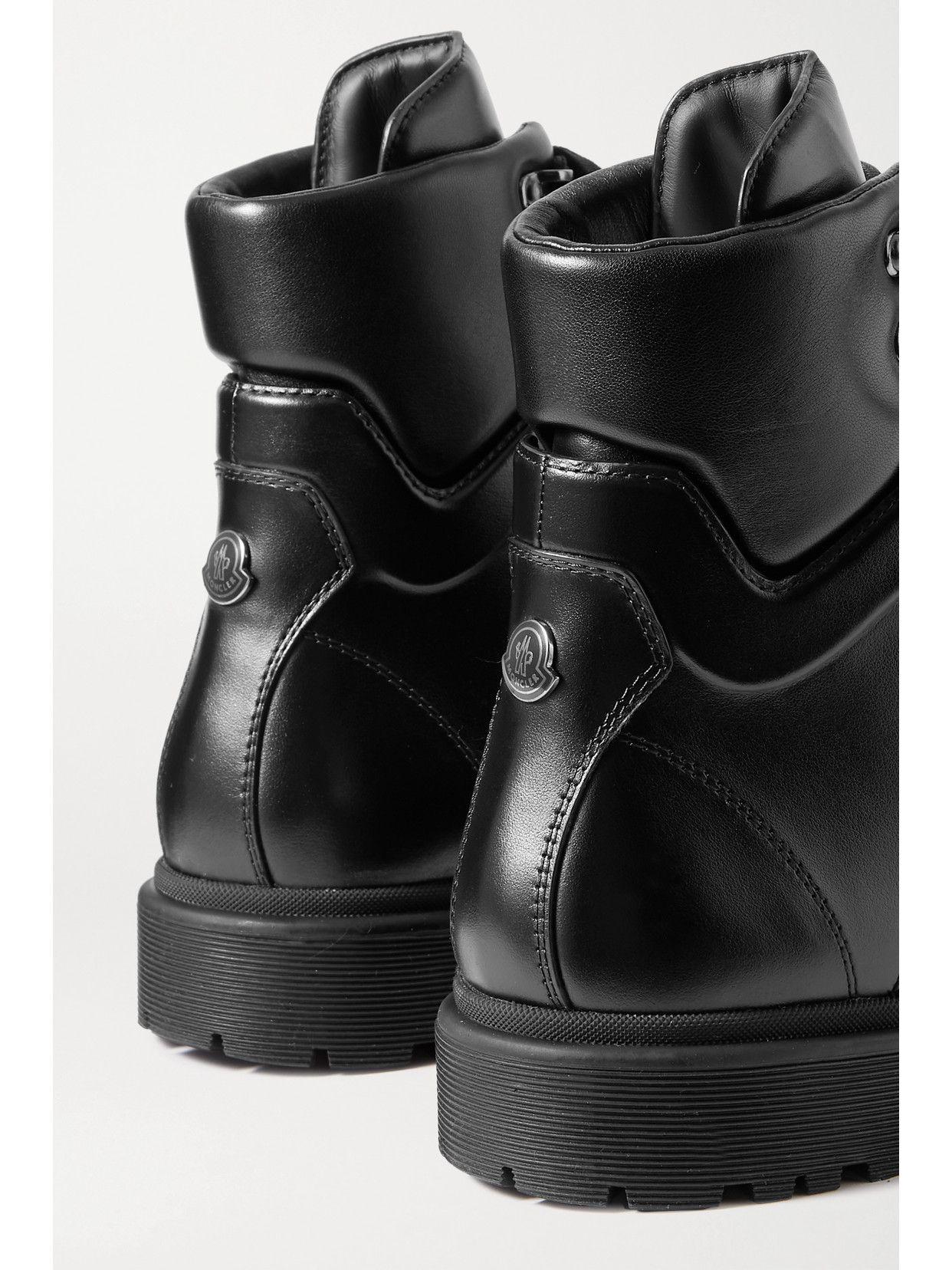 Shop Moncler Patty Leather Ankle Boots In Black