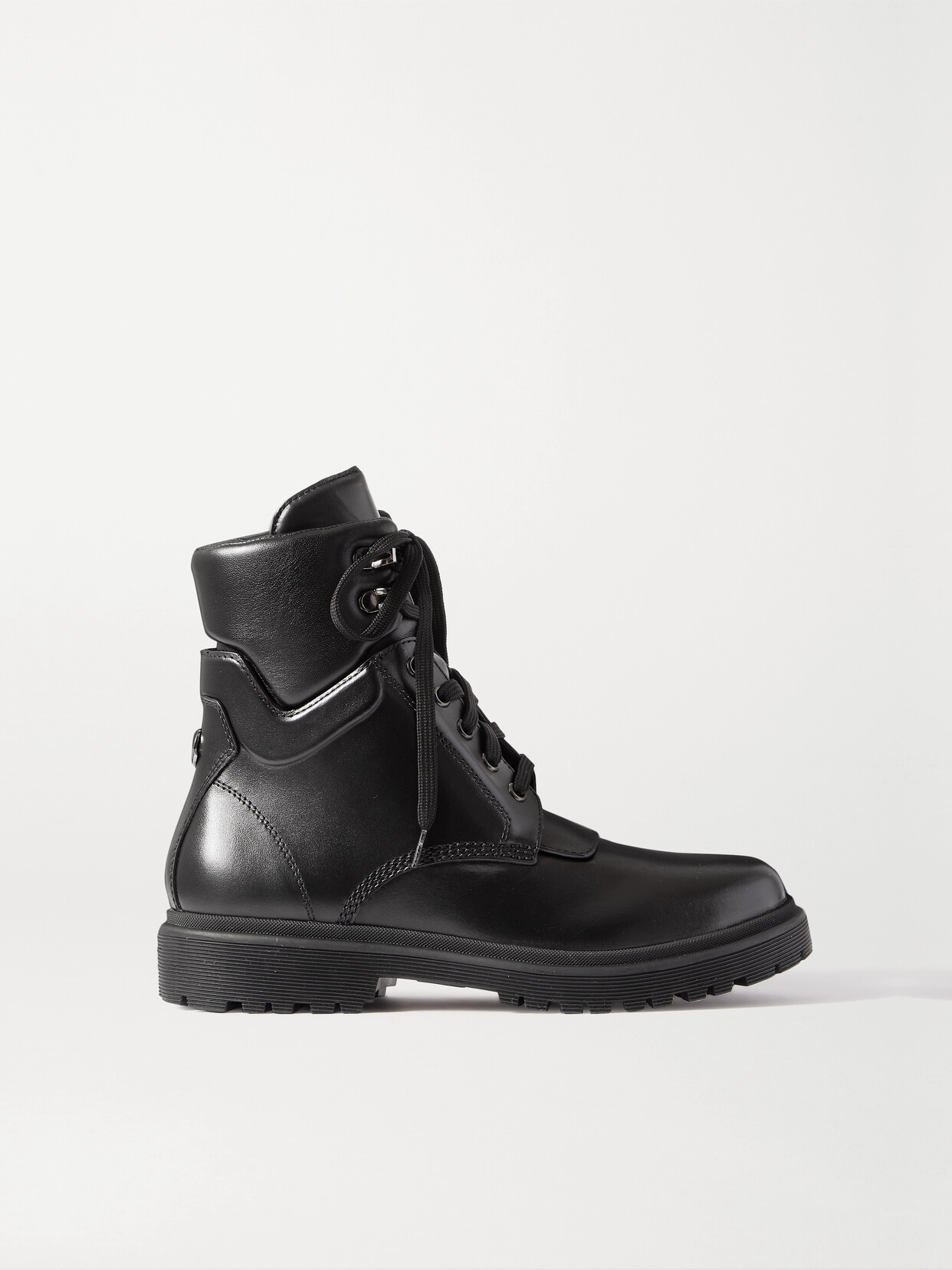 MONCLER PATTY LEATHER ANKLE BOOTS