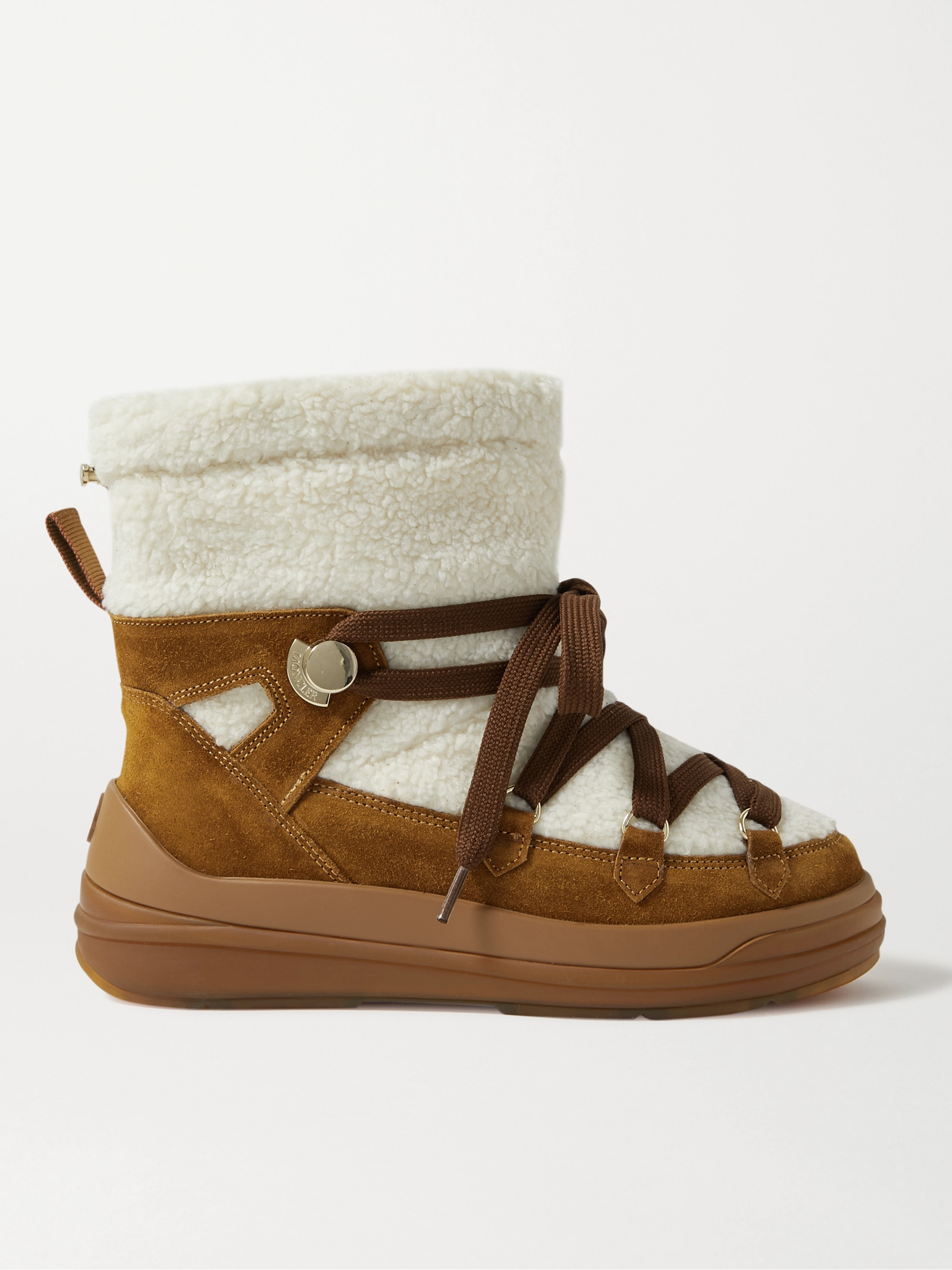 Moncler Insolux suede and shearling snow boots