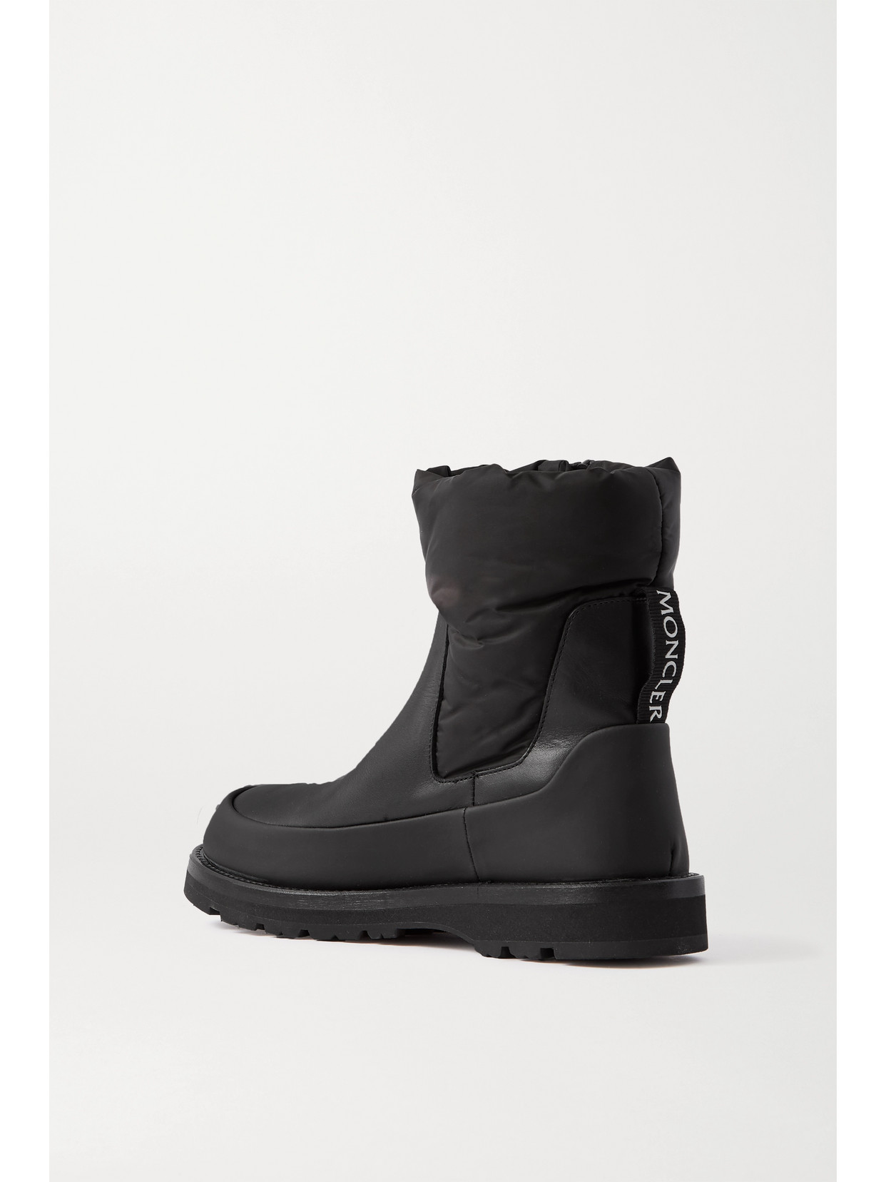 MONCLER RAIN DON'T CARE PANELED LEATHER AND SHELL ANKLE BOOTS