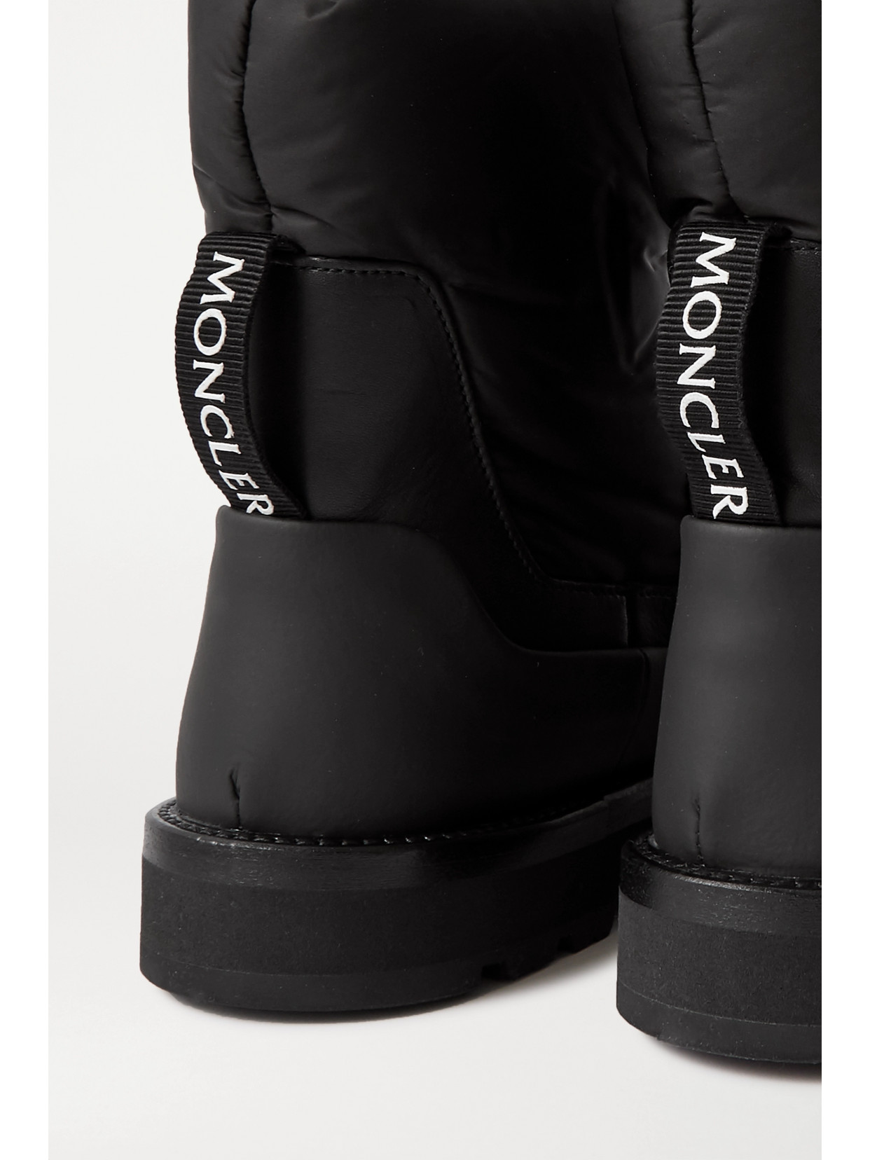 MONCLER RAIN DON'T CARE PANELED LEATHER AND SHELL ANKLE BOOTS