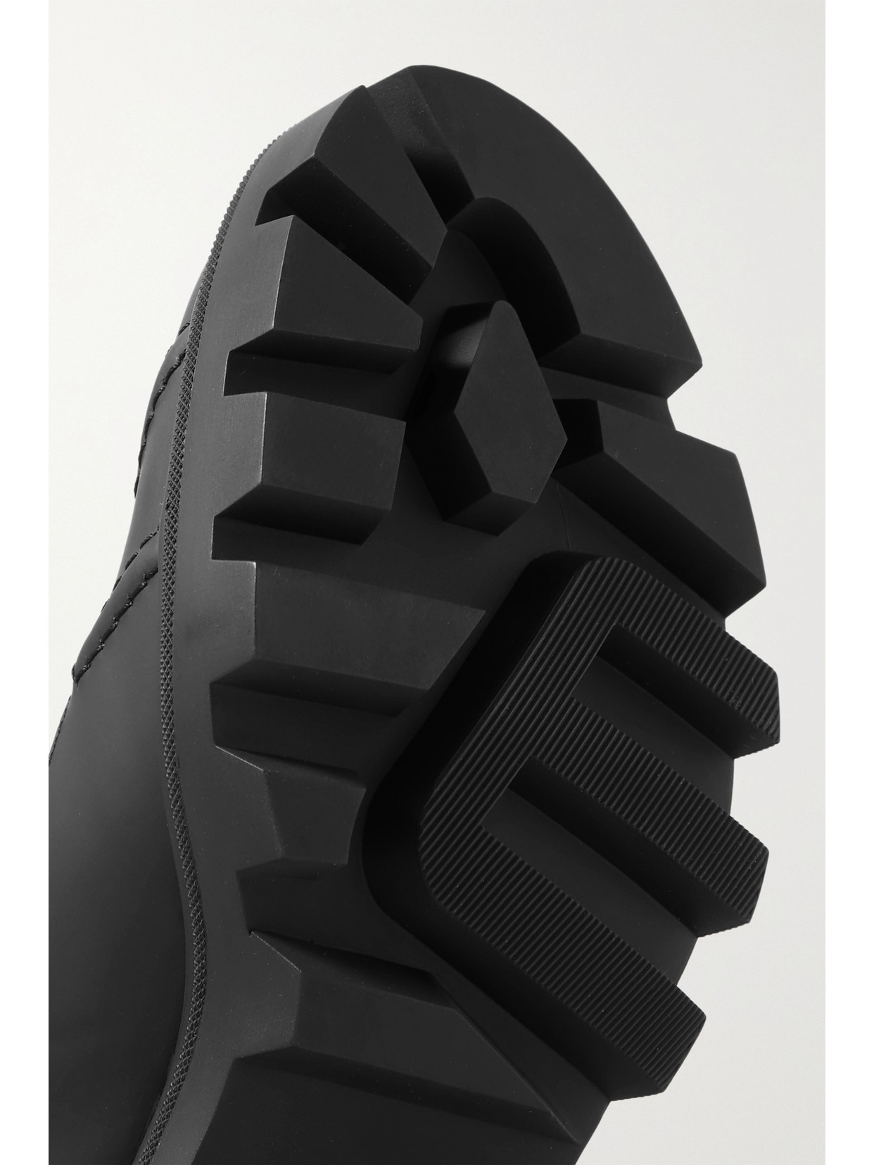 Moncler Corinne Leather And Faux Shearling-trimmed Rubber Ankle Boots In Black