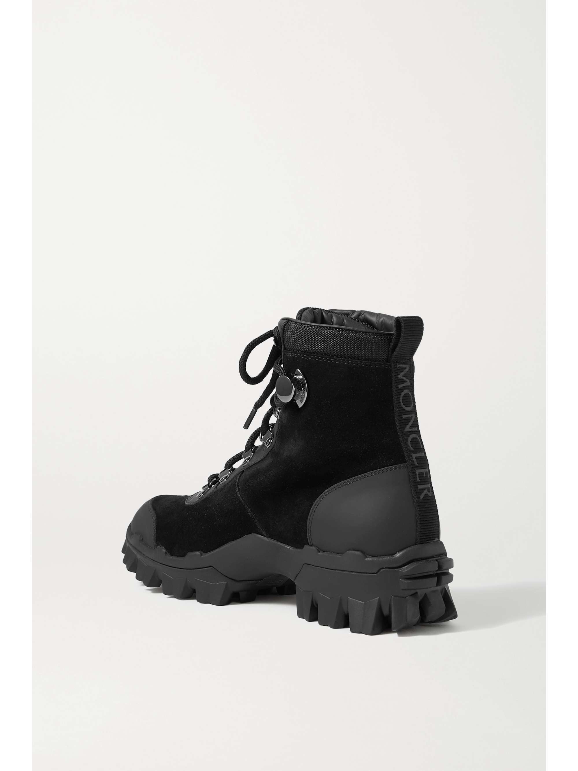 MONCLER Helis logo-print leather-trimmed suede ankle boots