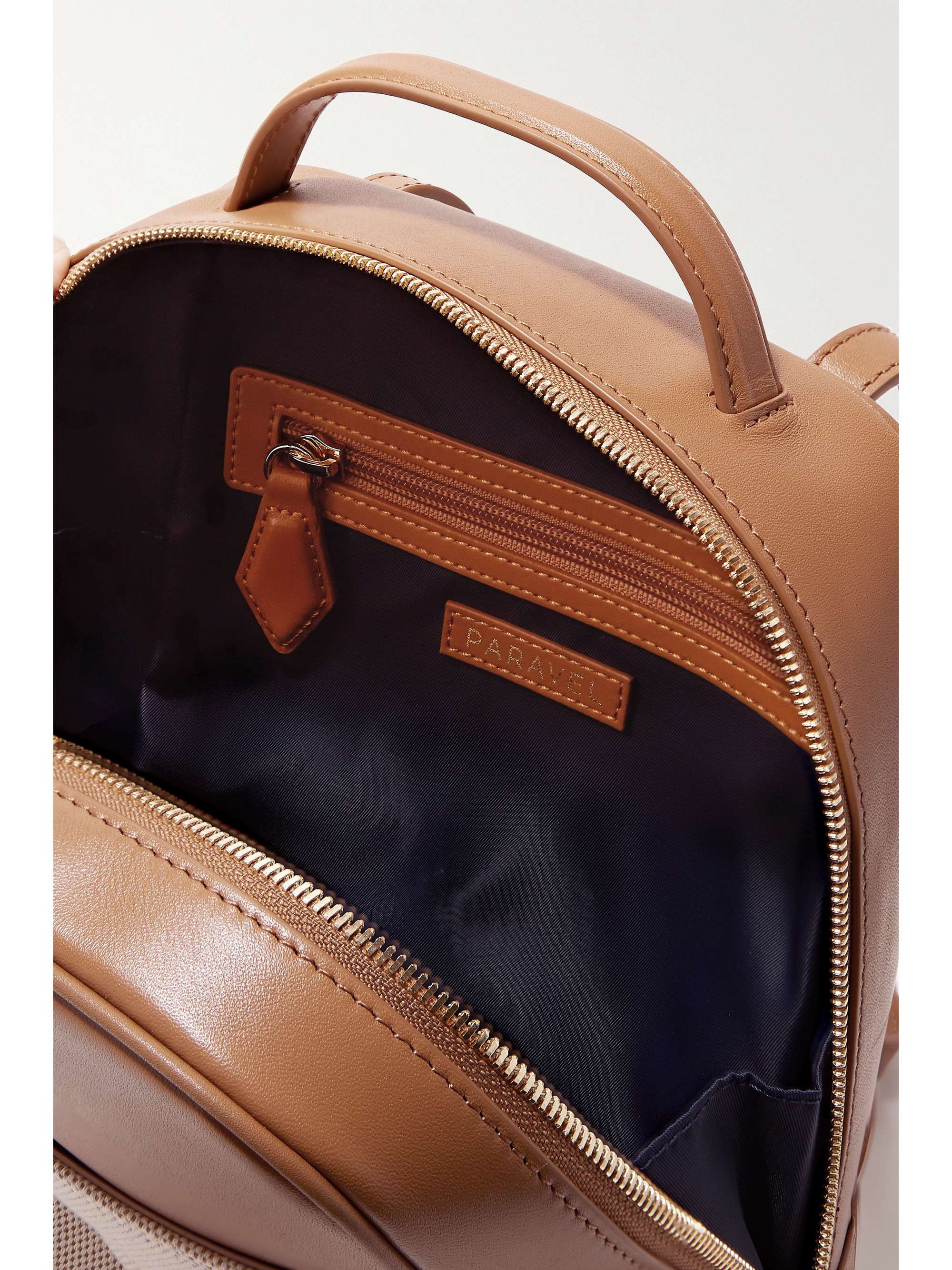 PARAVEL Mini City leather and canvas backpack