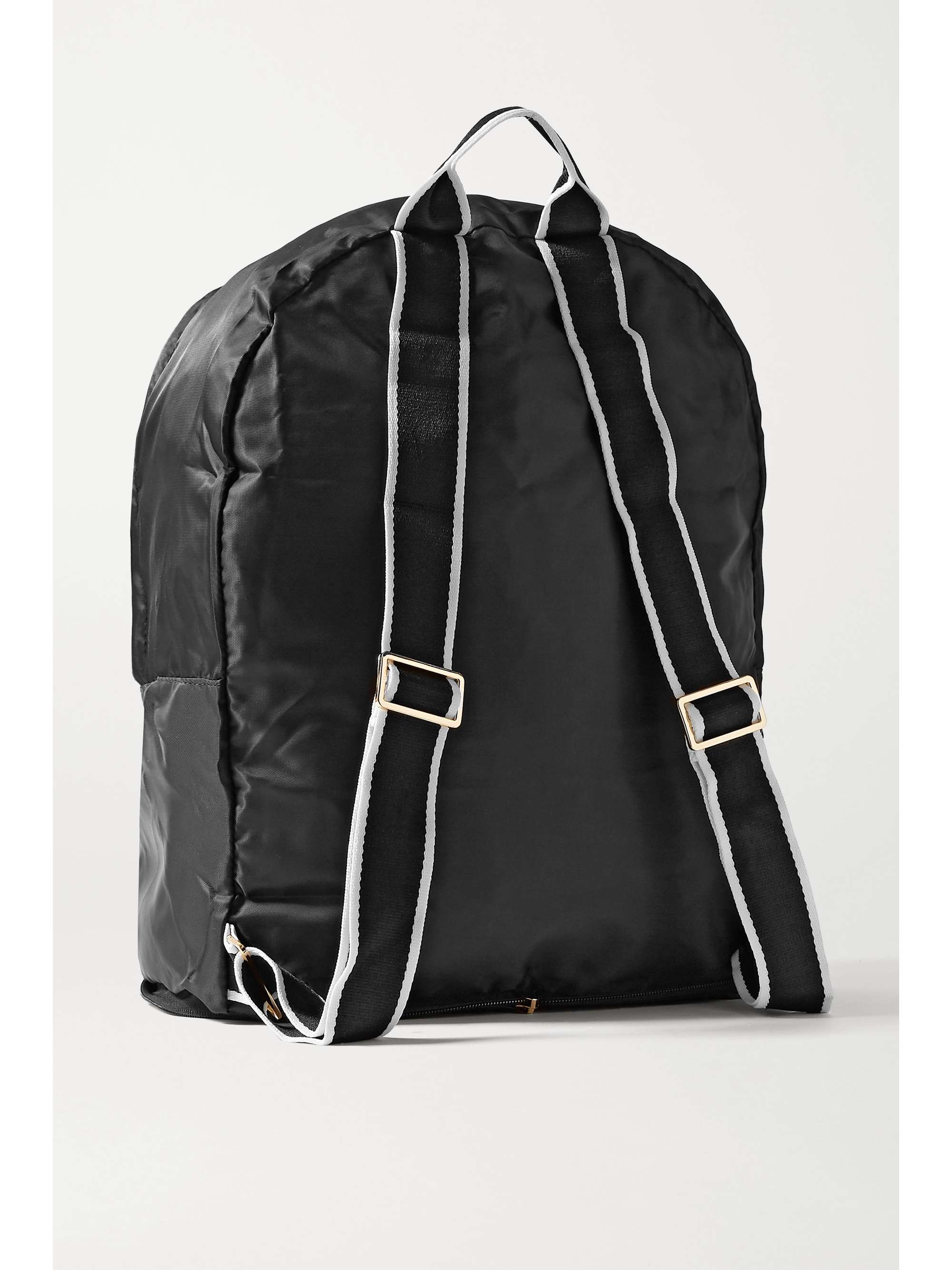 Black + NET SUSTAIN Fold-Up vegan leather and webbing-trimmed shell backpack | PARAVEL | NET-A