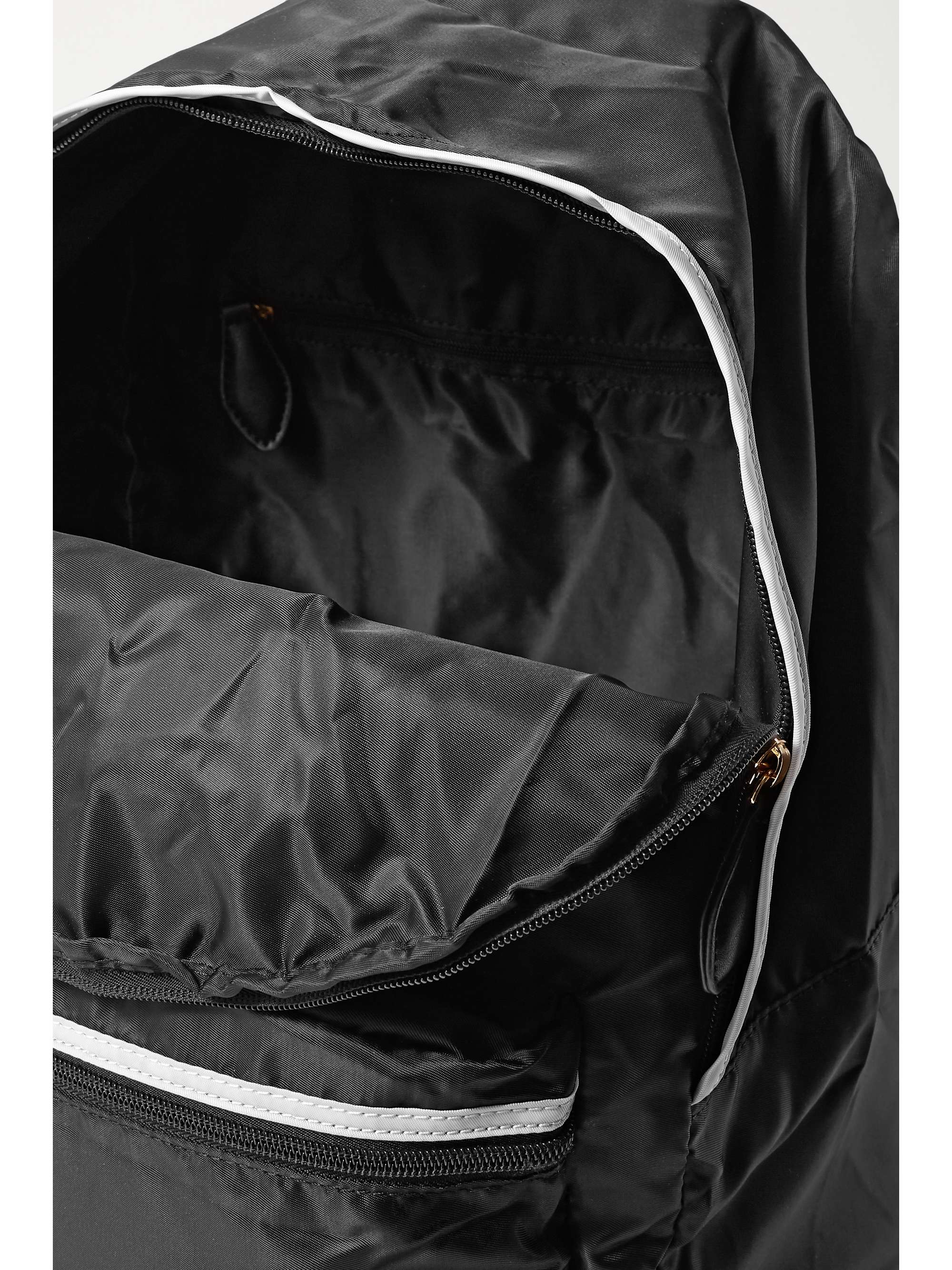 PARAVEL + NET SUSTAIN Fold-Up vegan leather and webbing-trimmed shell backpack