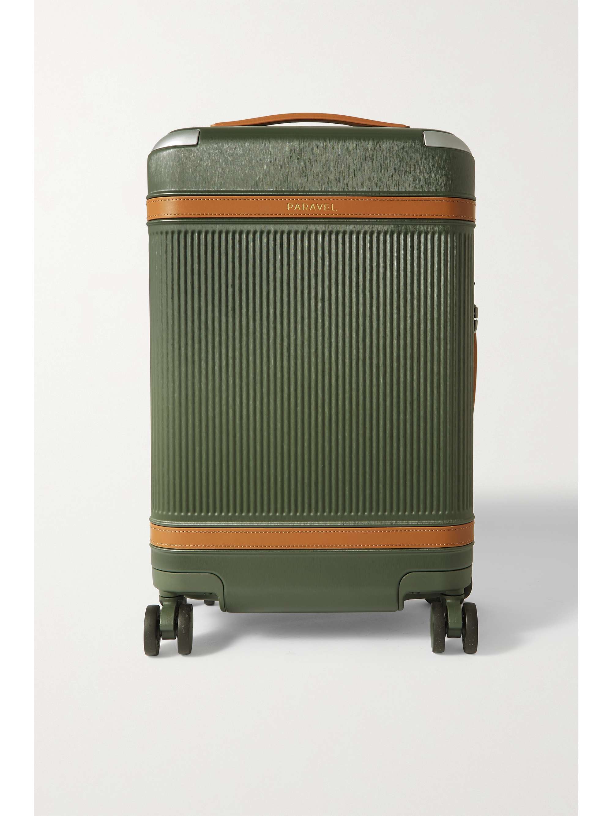 PARAVEL + NET SUSTAIN Aviator Carry-On vegan leather-trimmed hardshell suitcase