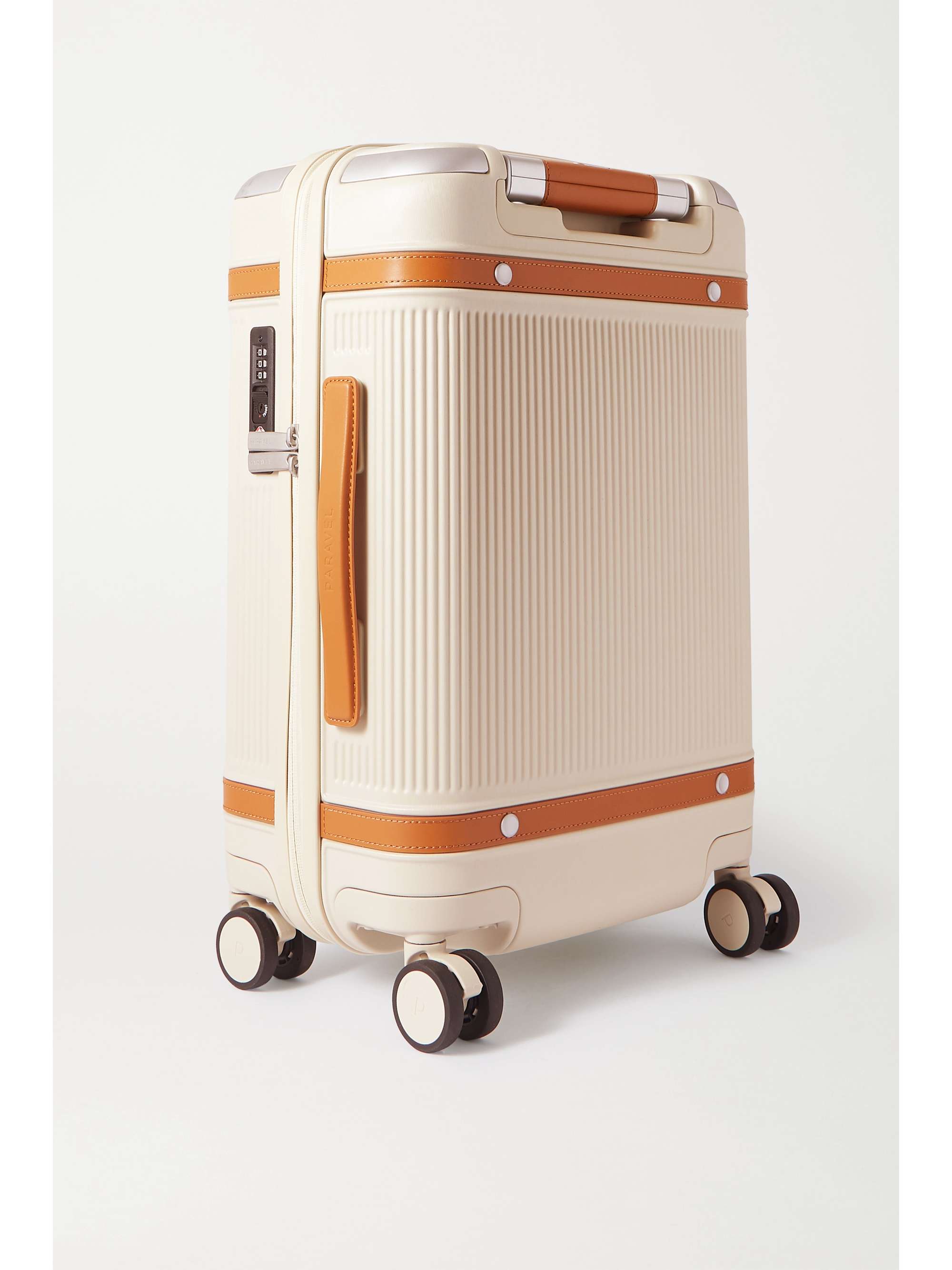 PARAVEL + NET SUSTAIN Aviator Carry-On vegan leather-trimmed hardshell suitcase