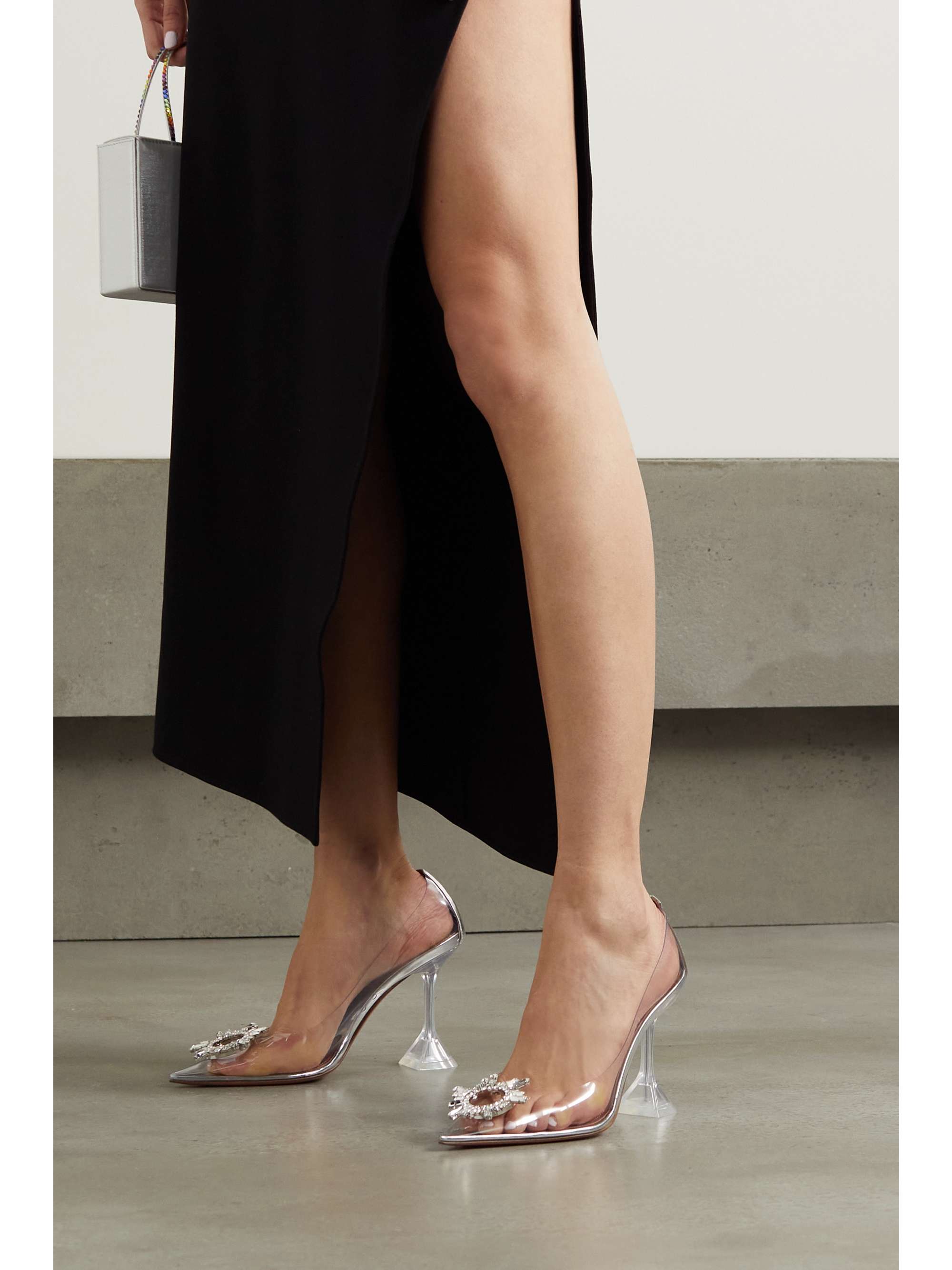 degrastrassita embellished pvc & leather pumps