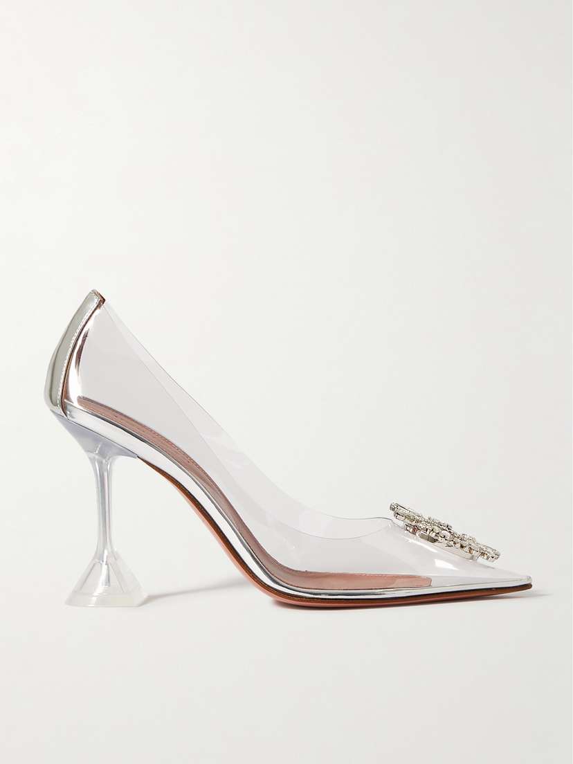 Amina Muaddi Begum Crystal-embellished Pvc Pumps