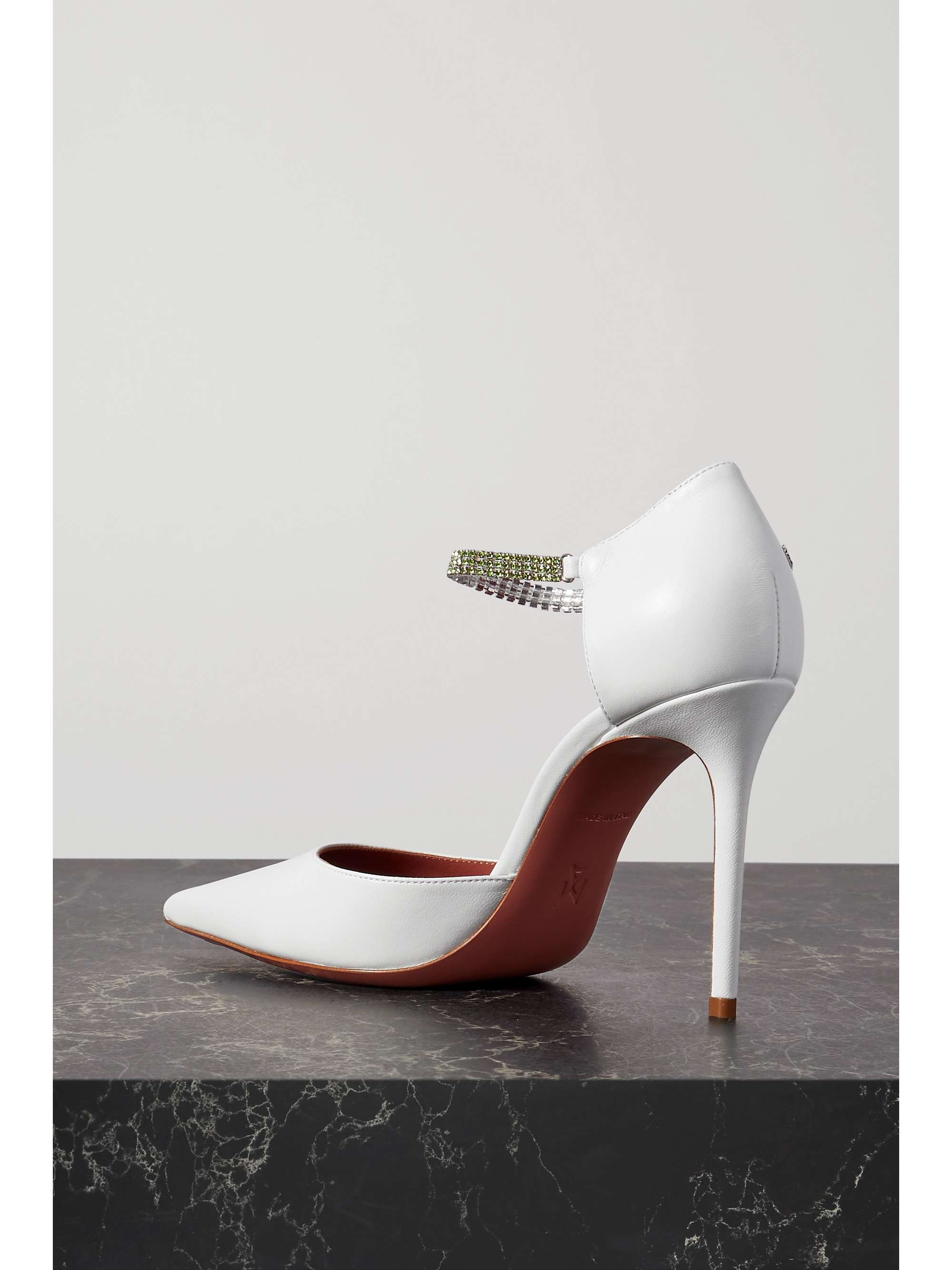 White Ursina crystal-embellished patent 