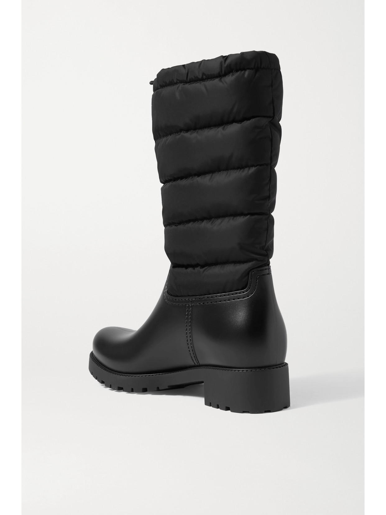 MONCLER GINETTE QUILTED NYLON AND RUBBER RAIN BOOTS