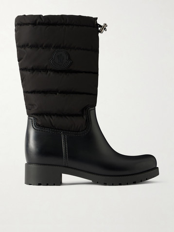 Moncler Ginette quilted nylon and rubber rain boots