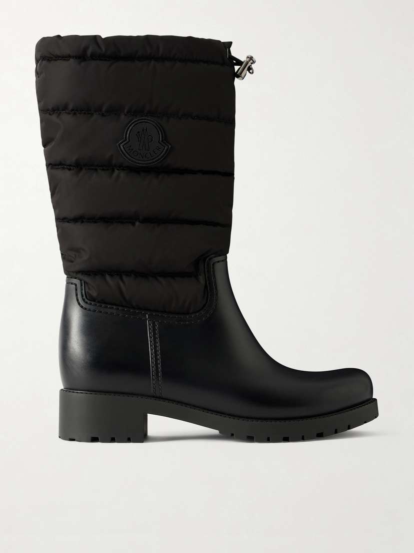 Moncler Ginette Quilted Nylon And Rubber Rain Boots