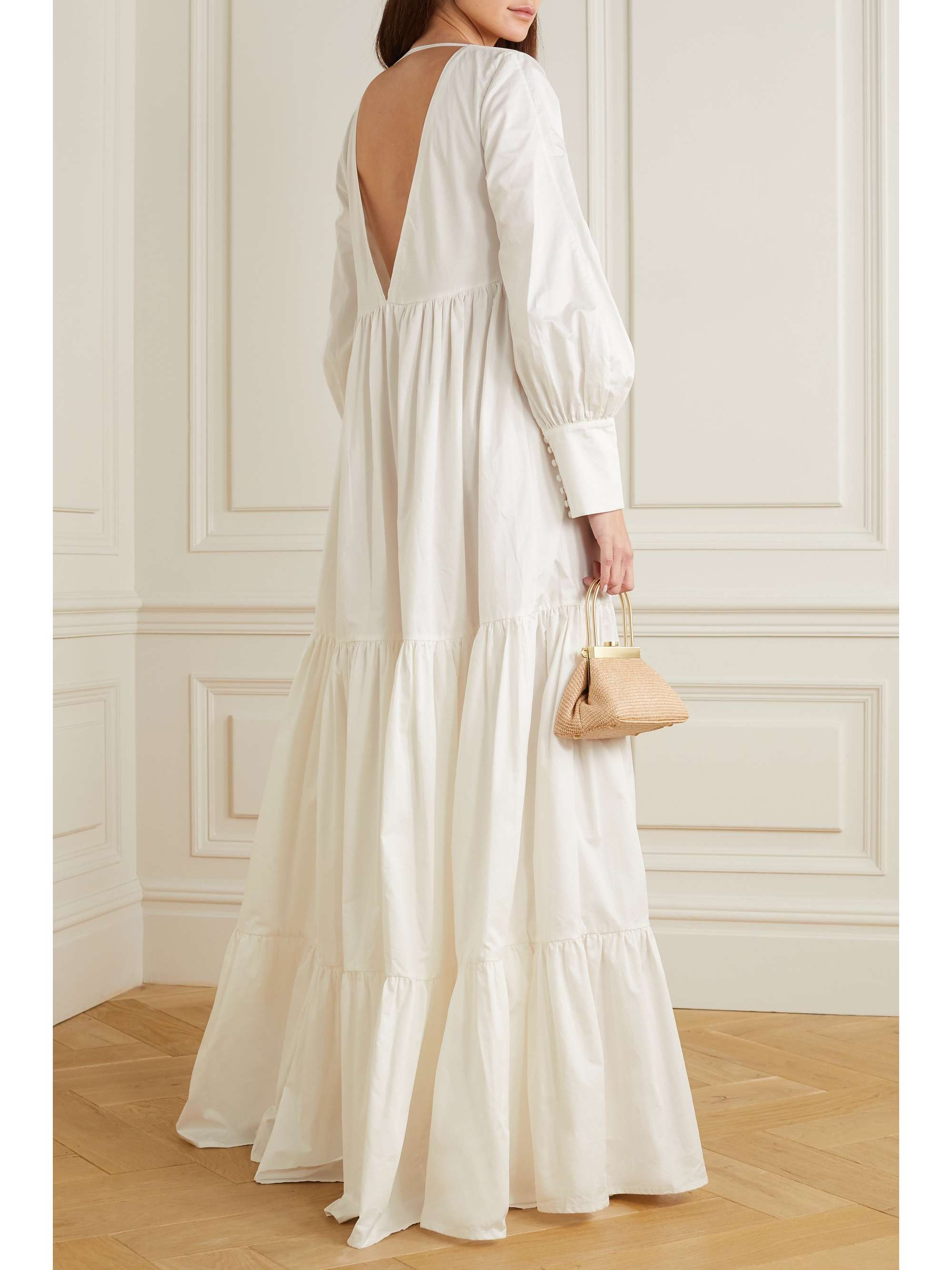 KALITA Circle Day tiered cotton-poplin maxi dress