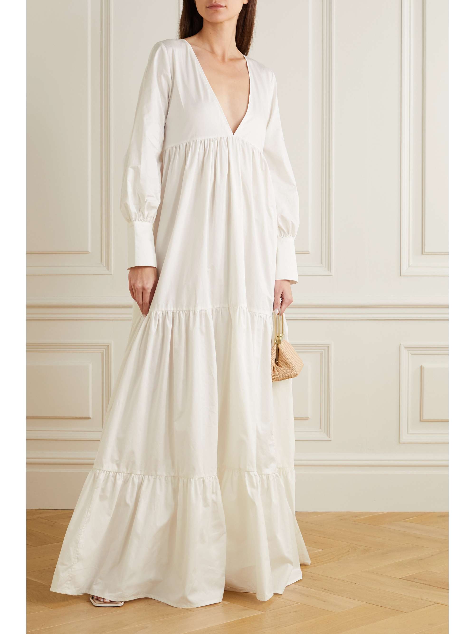 KALITA Circle Day tiered cotton-poplin maxi dress