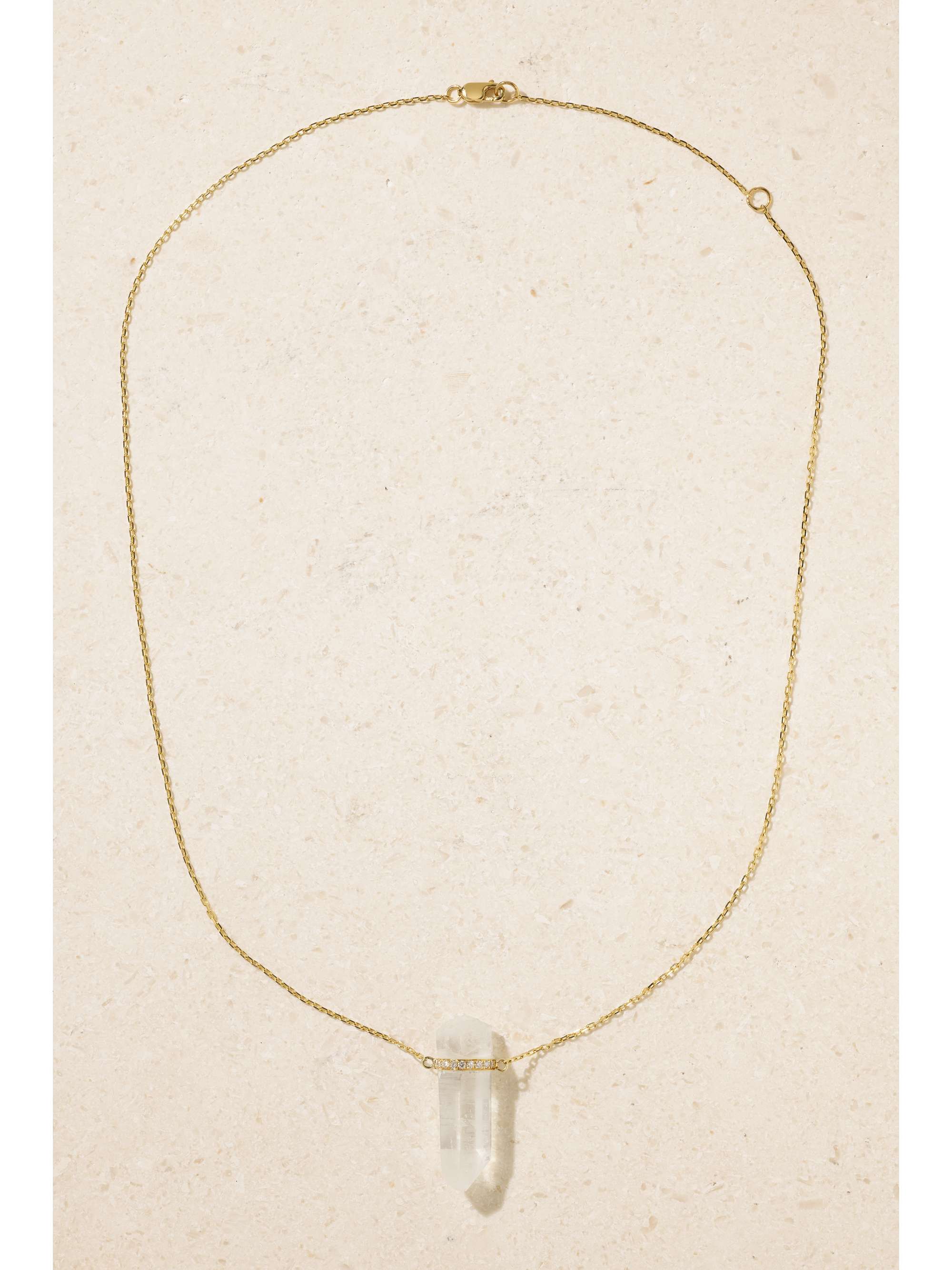 JIA JIA 14-karat gold, quartz and diamond necklace