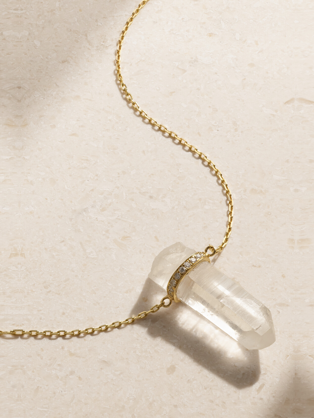 JIA JIA - 14-karat Gold, Quartz And Diamond Necklace - One size