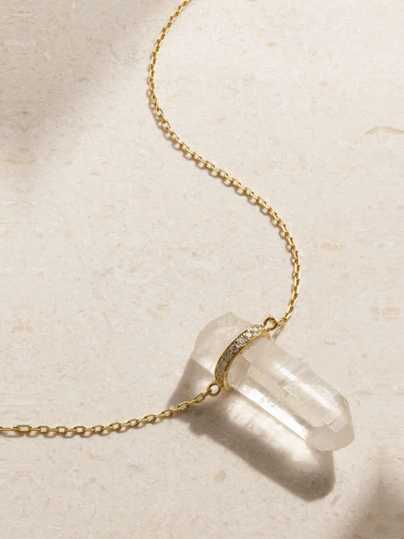 JIA JIA 14-karat Gold, Quartz And Diamond Necklace