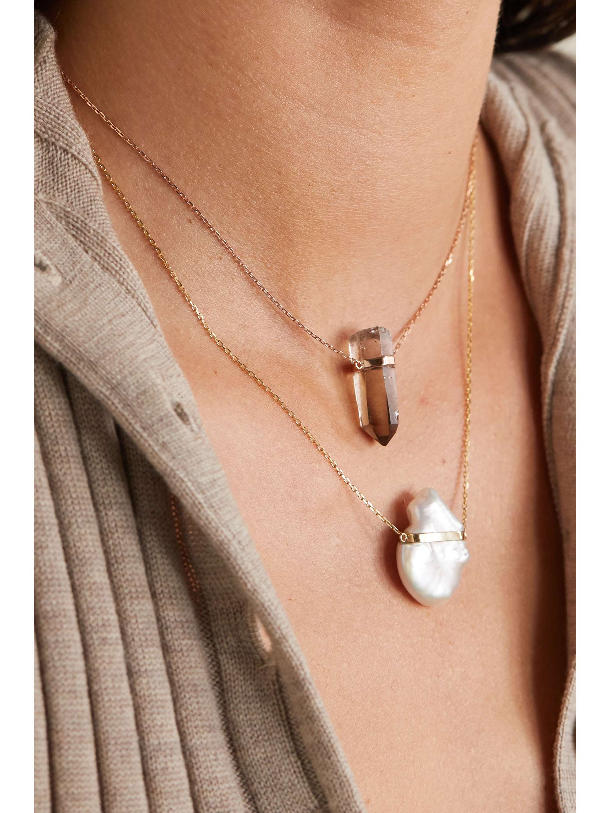 JIA JIA 14-karat rose gold quartz necklace