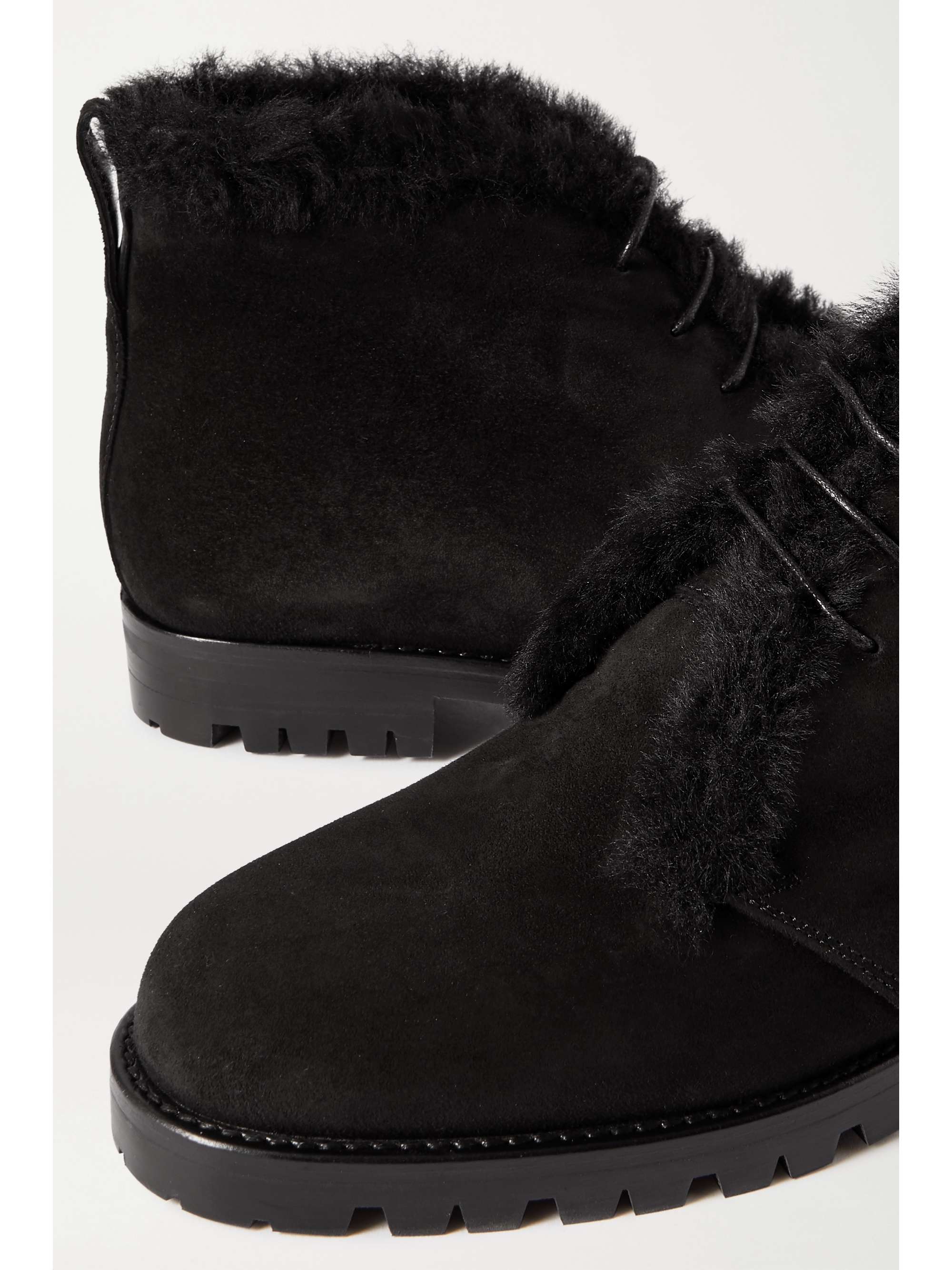 MANOLO BLAHNIK Mircus shearling-lined suede ankle boots