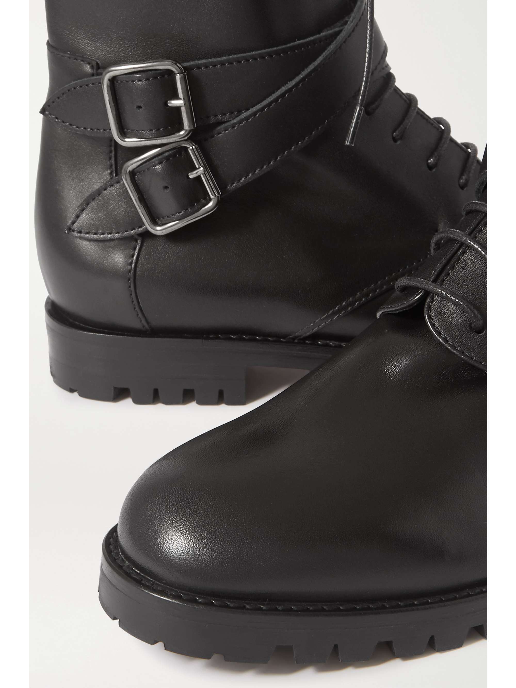 MANOLO BLAHNIK Tiniosa buckled leather ankle boots