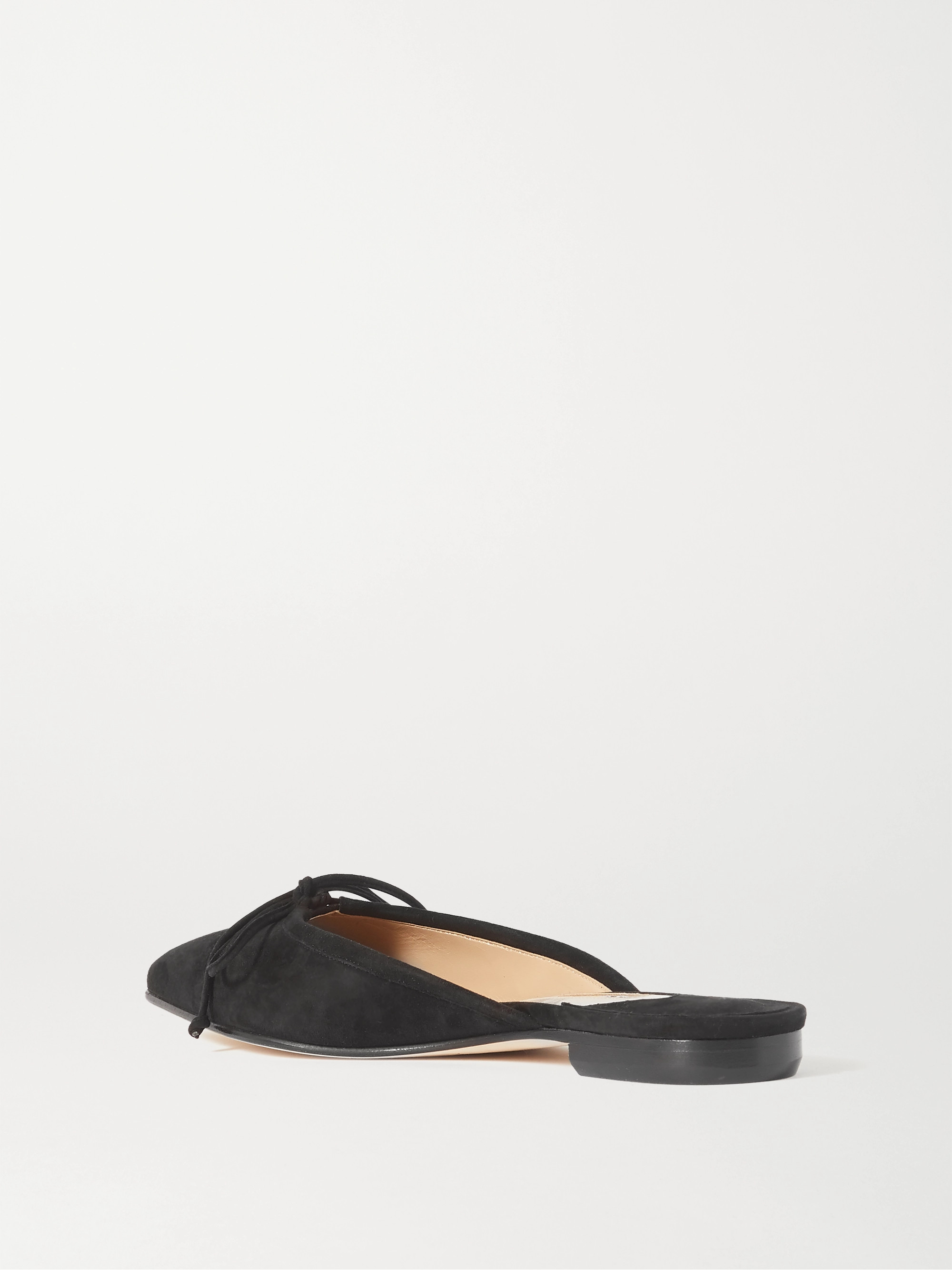 MANOLO BLAHNIK Ballerimu bow-detailed suede mules