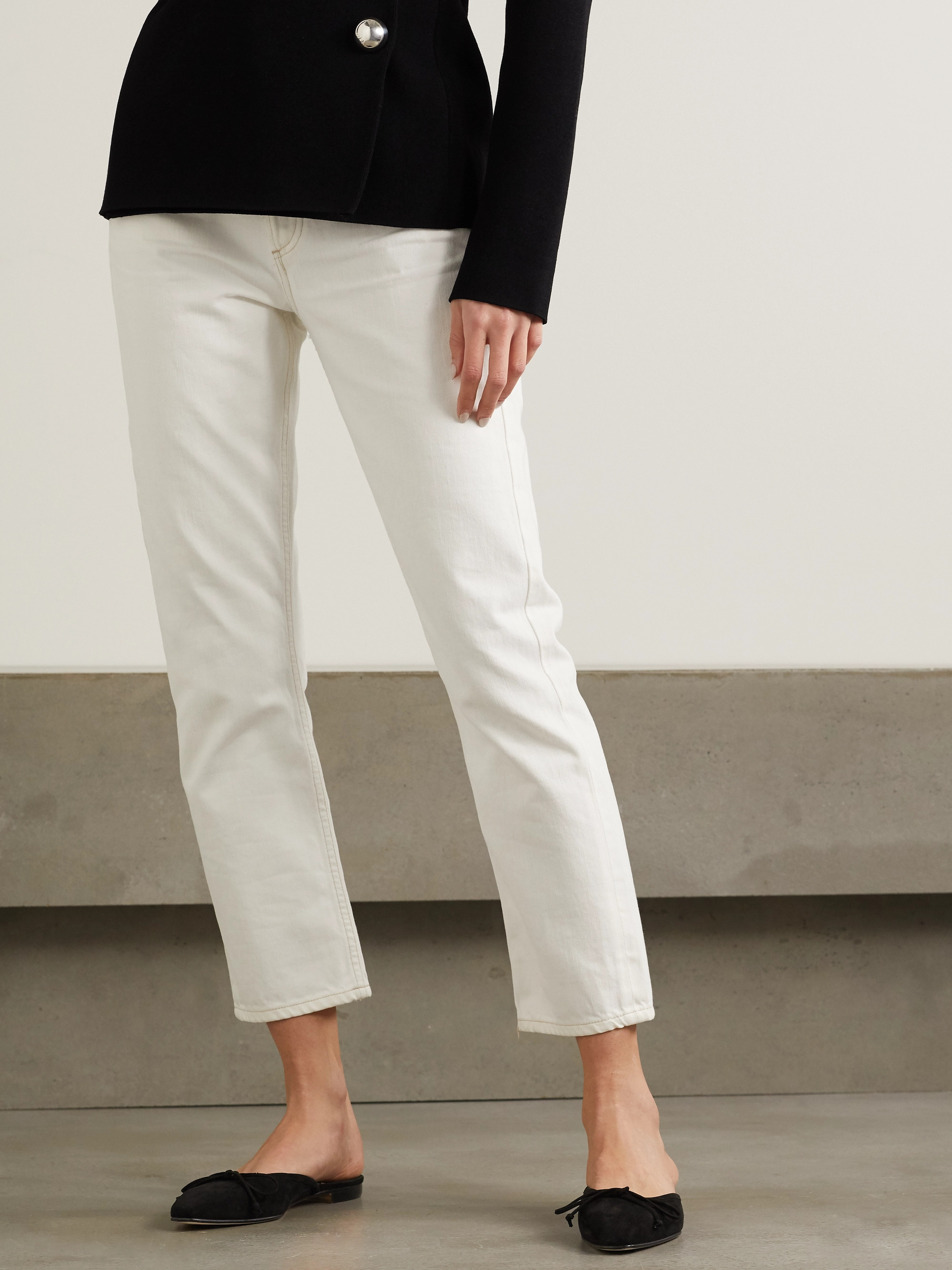 MANOLO BLAHNIK Ballerimu bow-detailed suede mules