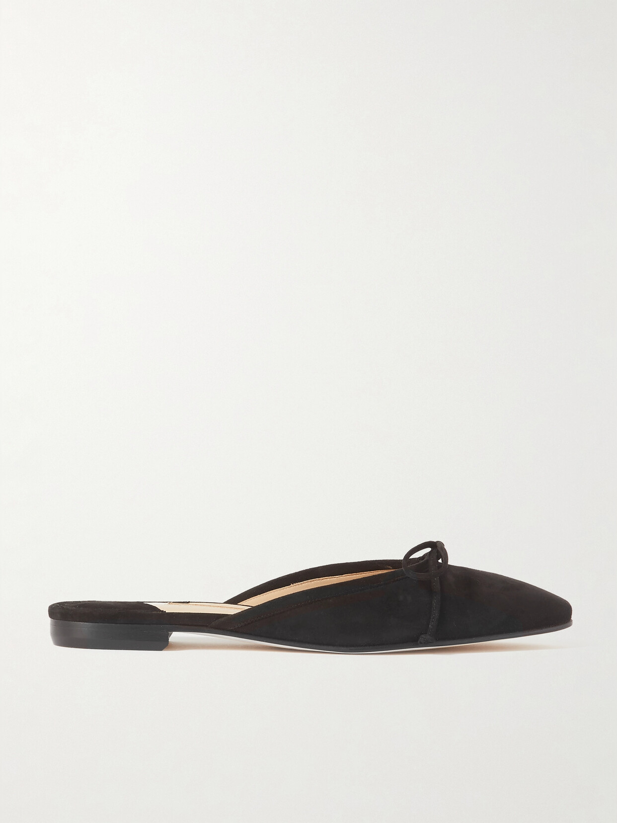 Manolo Blahnik Ballerimu Bow-detailed Suede Mules - Black