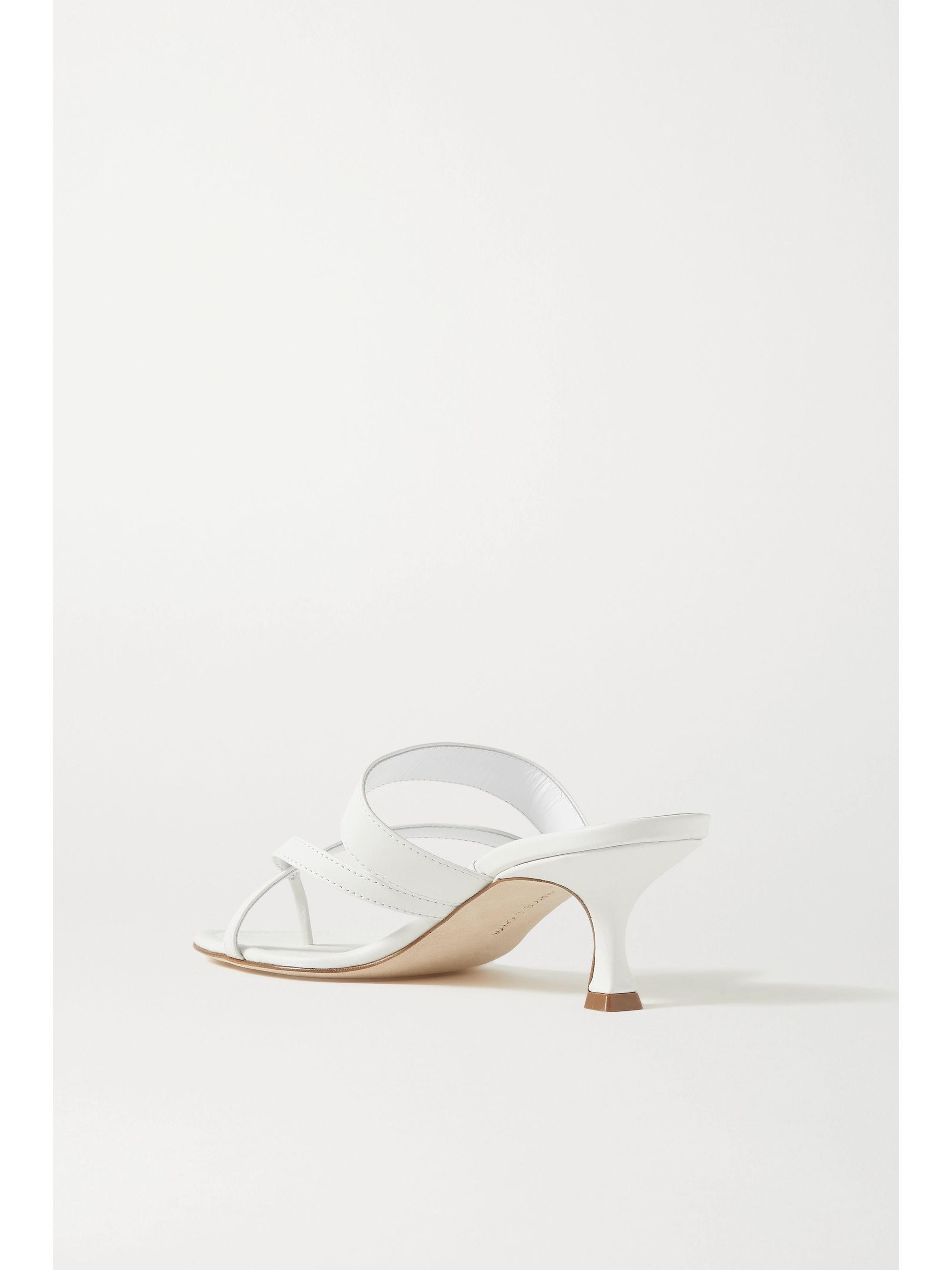 White Susa 50 leather sandals | MANOLO BLAHNIK | NET-A-PORTER