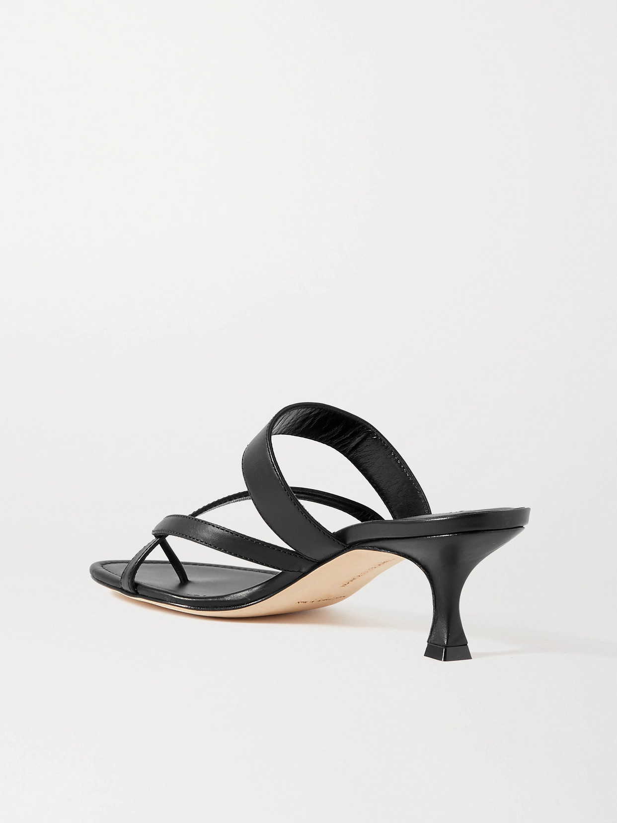 Shop Manolo Blahnik Susa 50 Leather Sandals In Black