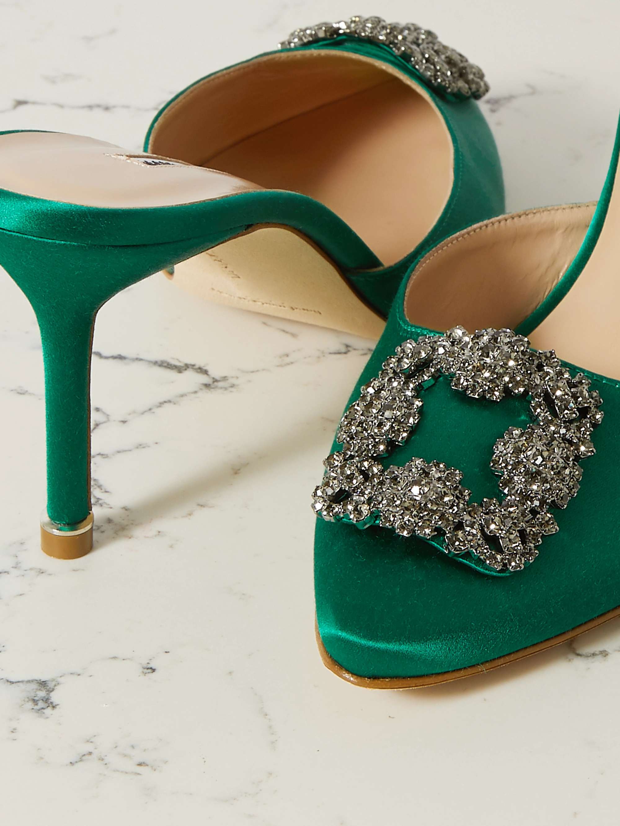 MANOLO BLAHNIK Hangisimu 70 embellished satin mules