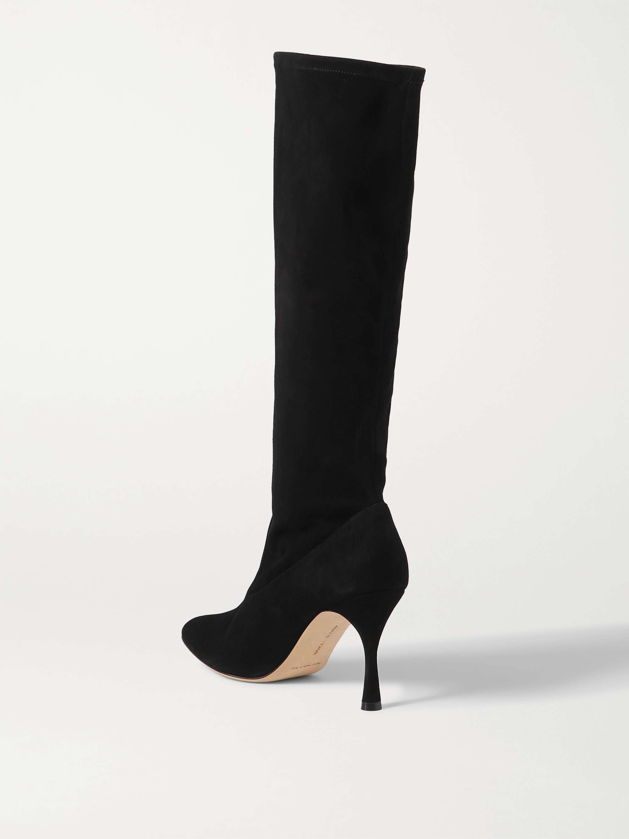 MANOLO BLAHNIK Pamfilo 90 stretch-suede knee boots