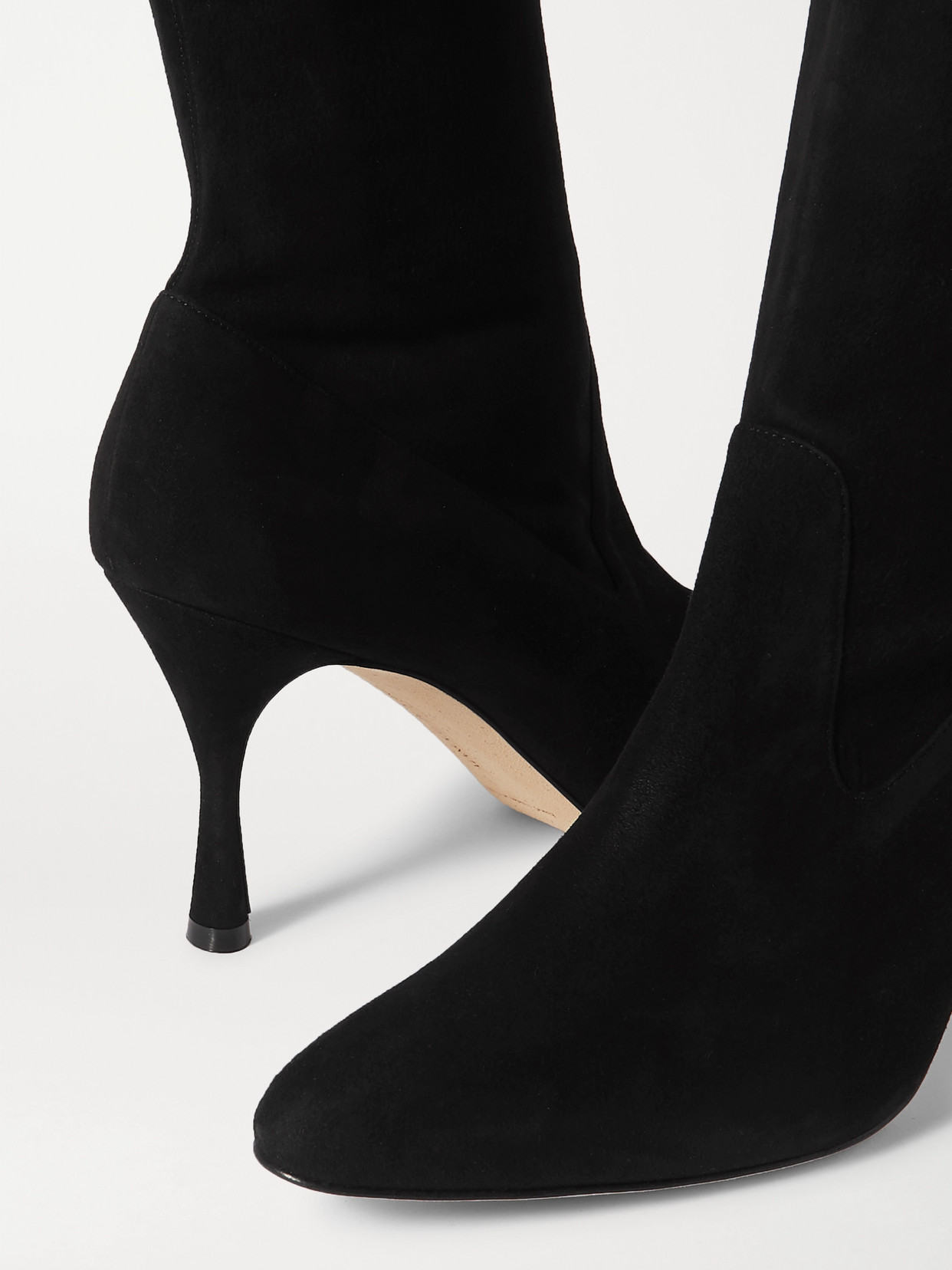 Manolo Blahnik Pamfilo 90 Stretch-suede Knee Boots In Black